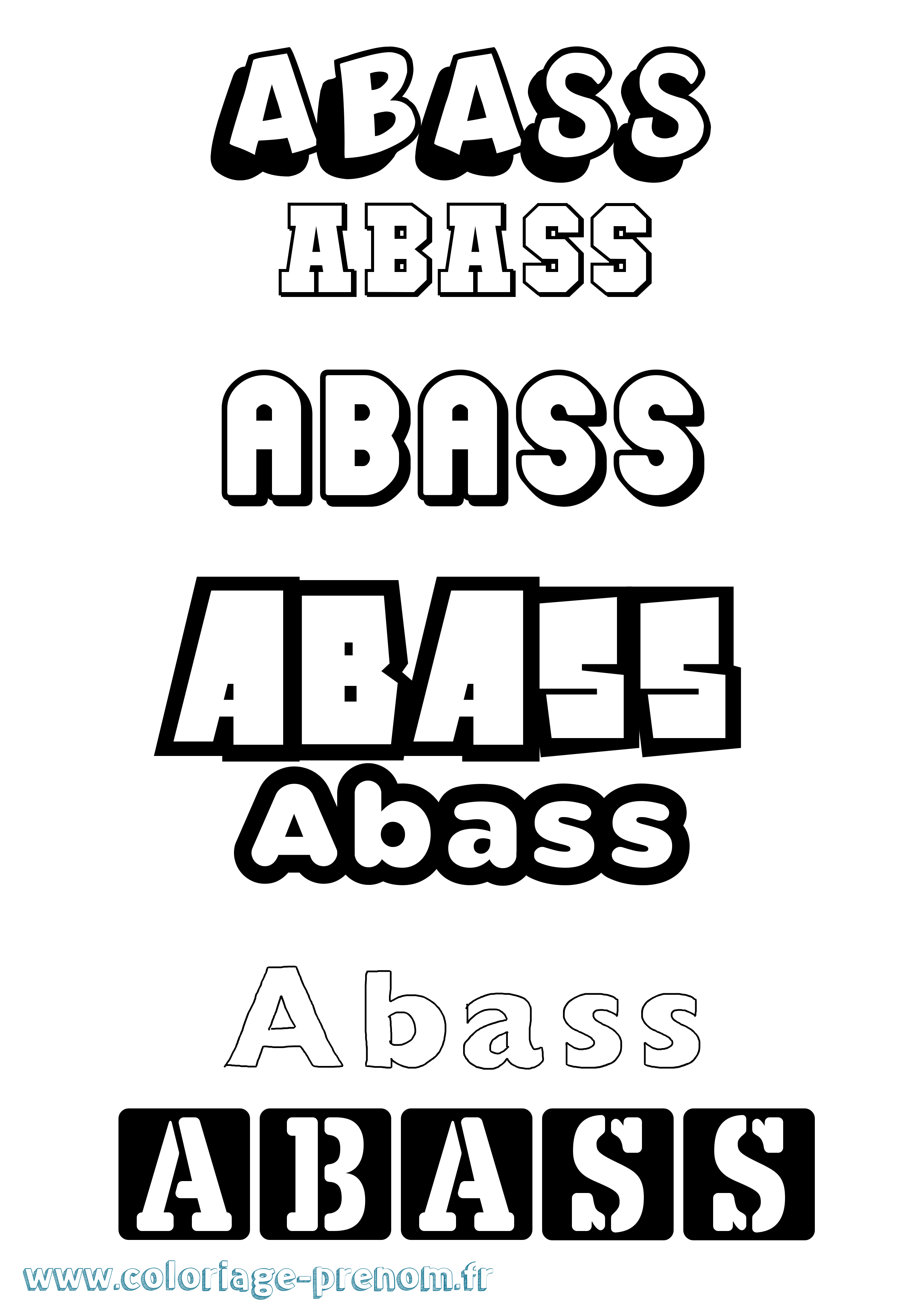 Coloriage Abass Simple Coloriage prénom Abass Simple
