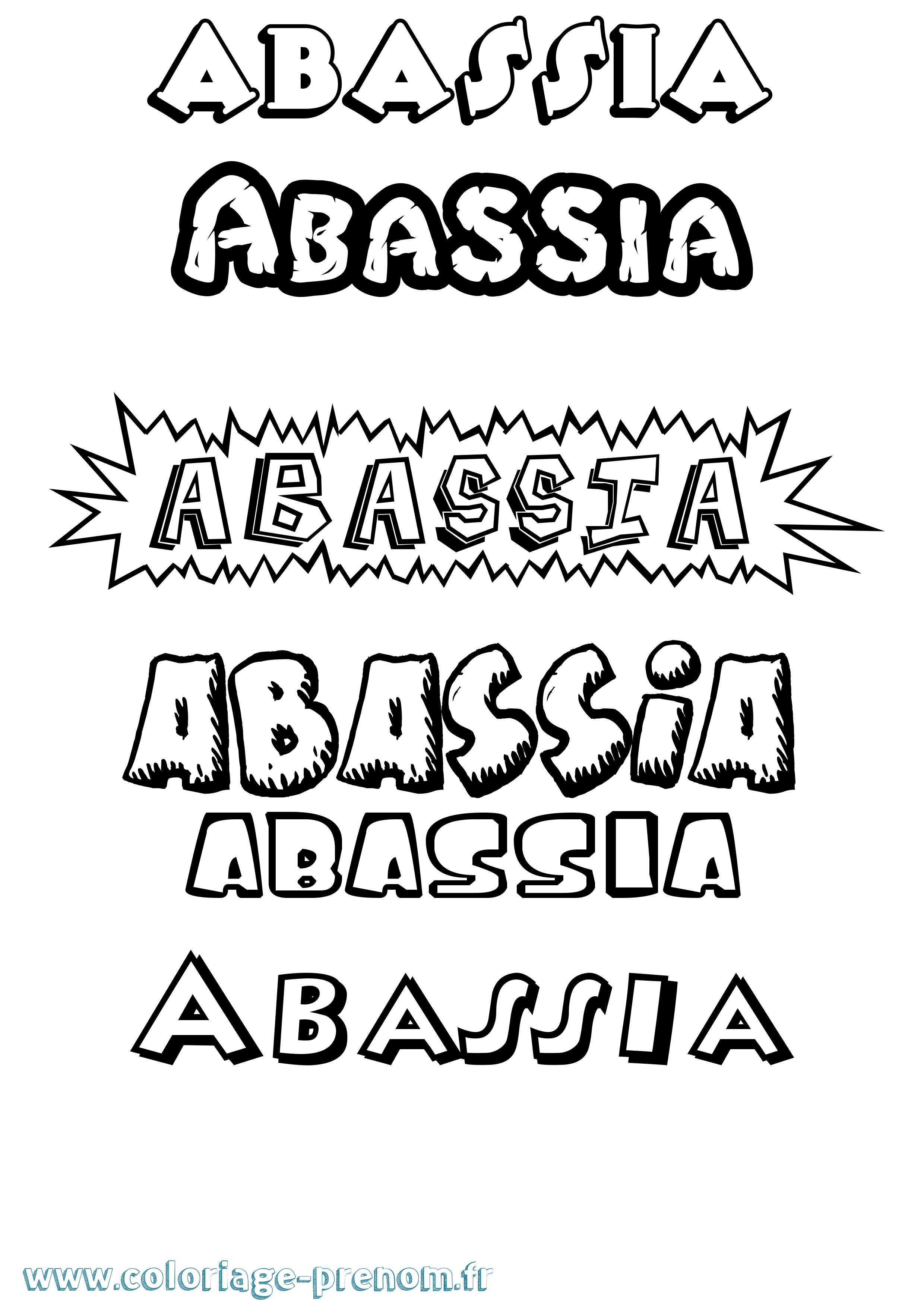 Coloriage Abassia Dessin Animé Coloriage prénom Abassia Dessin Animé