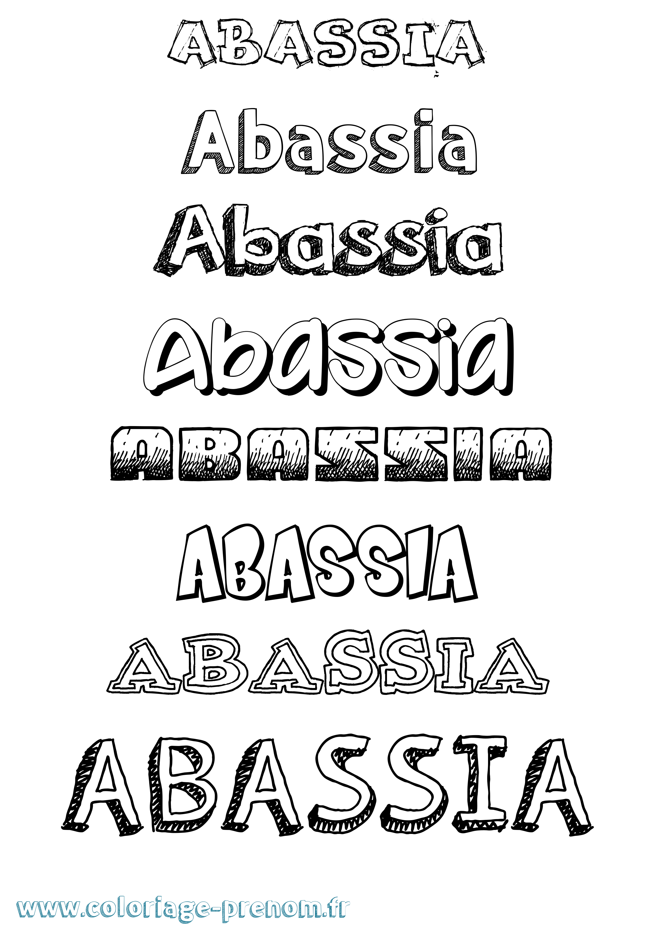 Coloriage Abassia Dessiné Coloriage prénom Abassia Dessiné