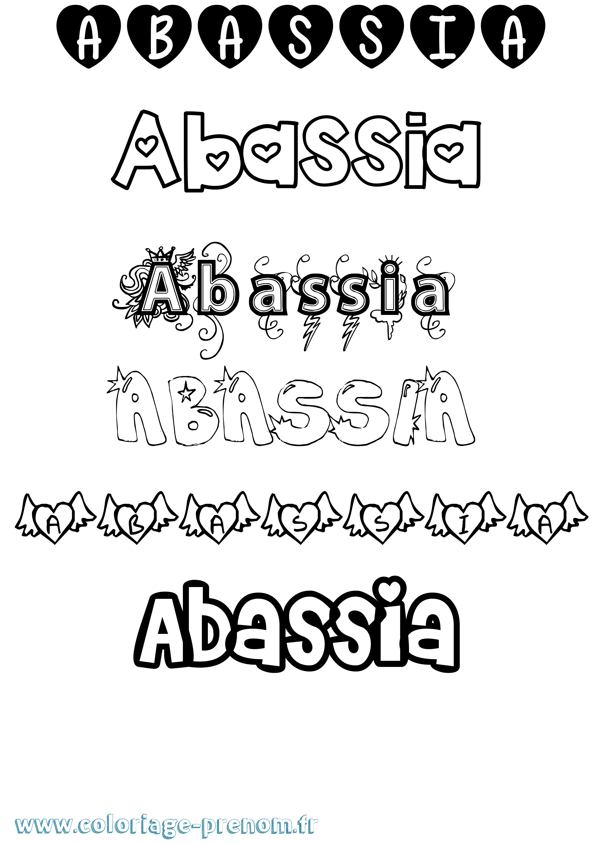 Coloriage Abassia Girly Coloriage prénom Abassia Girly