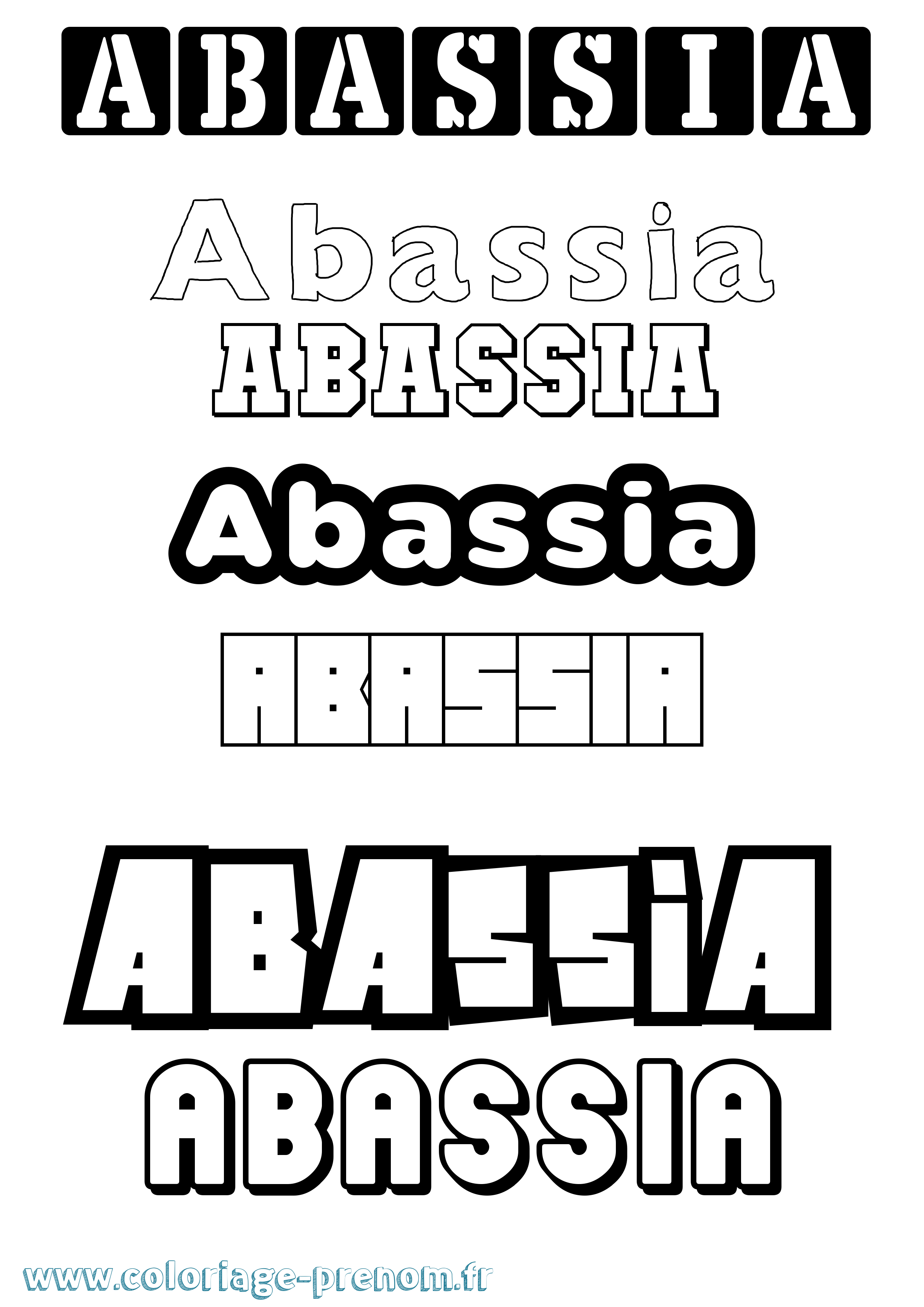 Coloriage prénom Abassia Simple