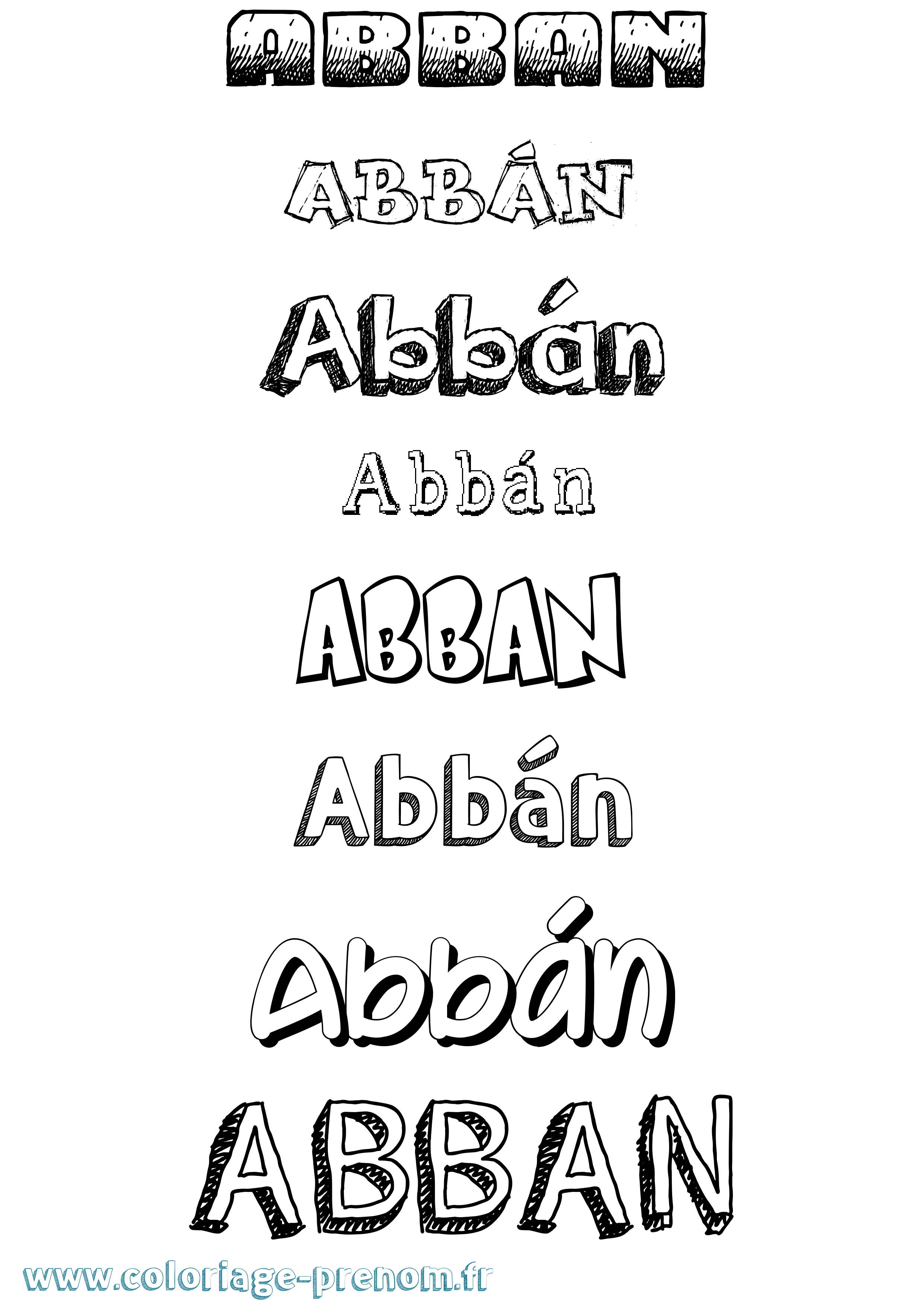 Coloriage prénom Abbán Dessiné