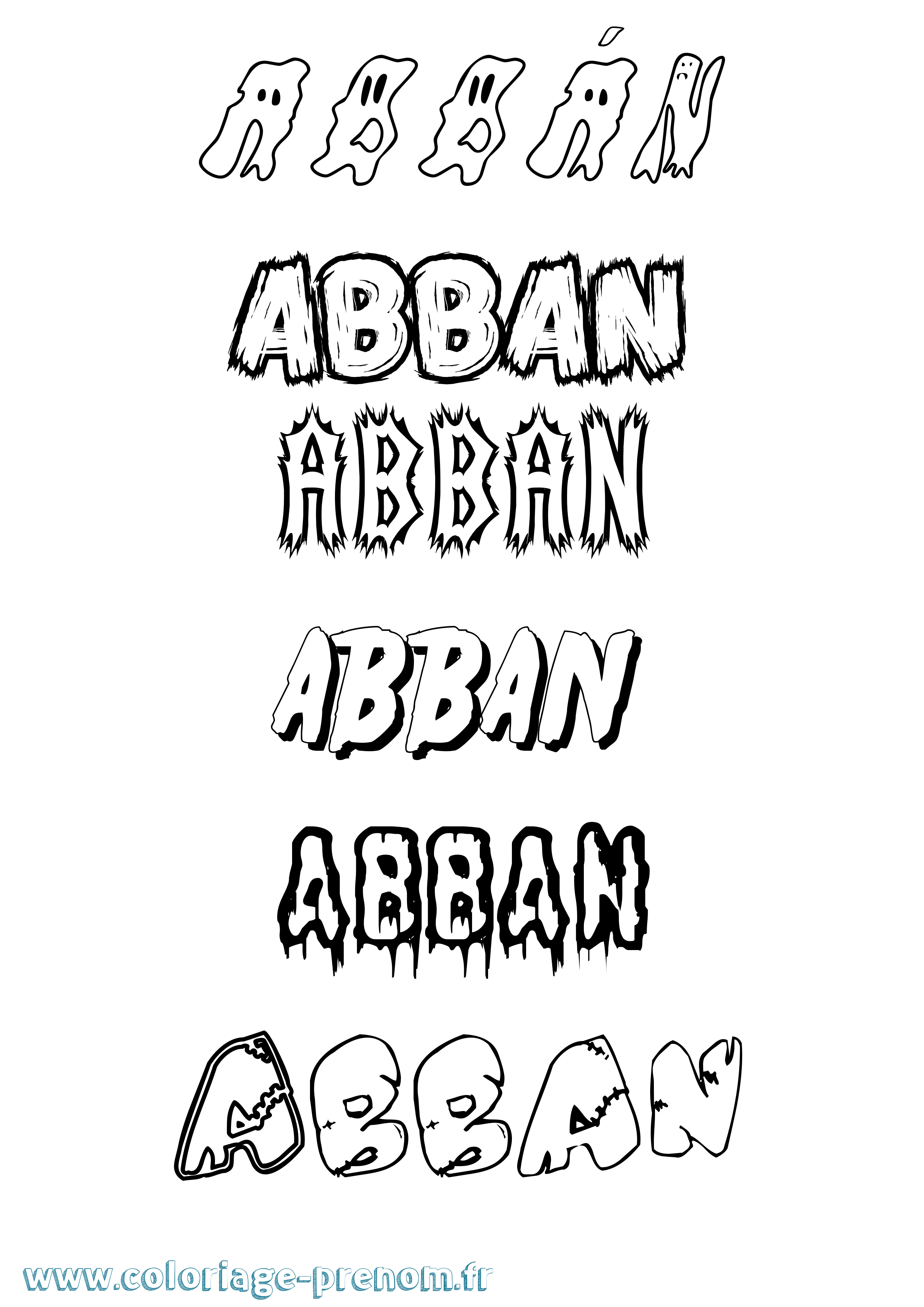 Coloriage prénom Abbán Frisson