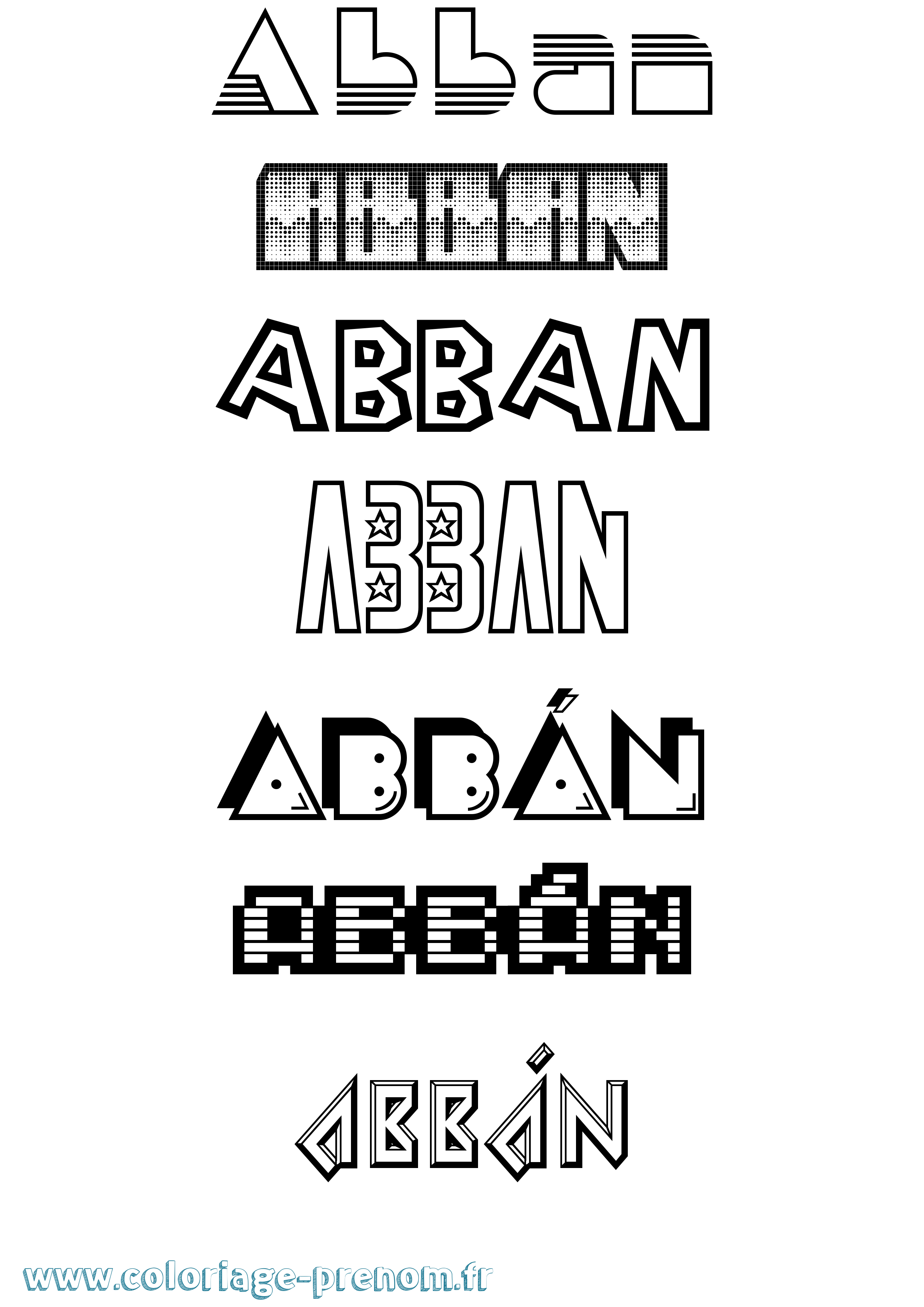 Coloriage prénom Abbán Jeux Vidéos