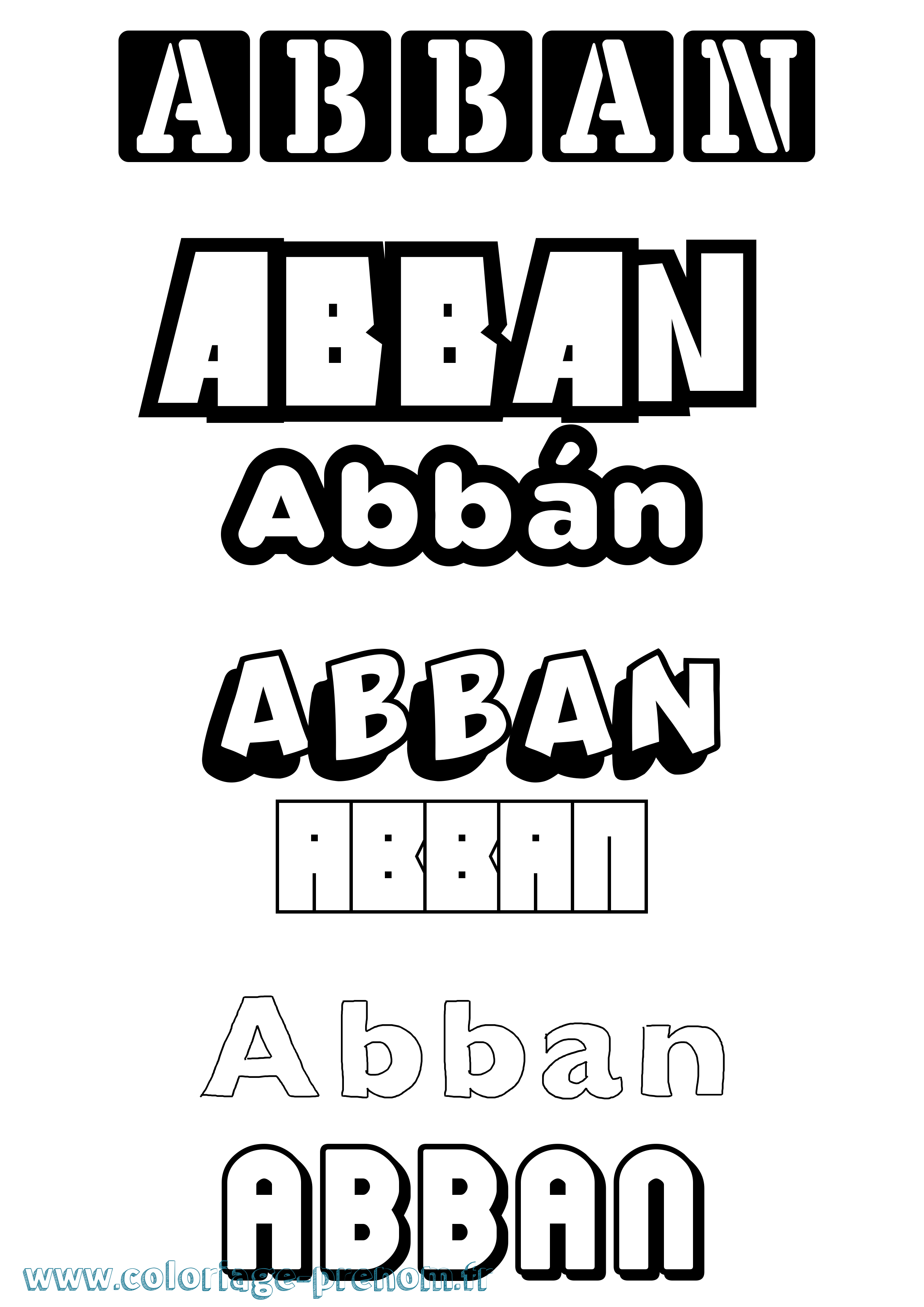 Coloriage prénom Abbán Simple