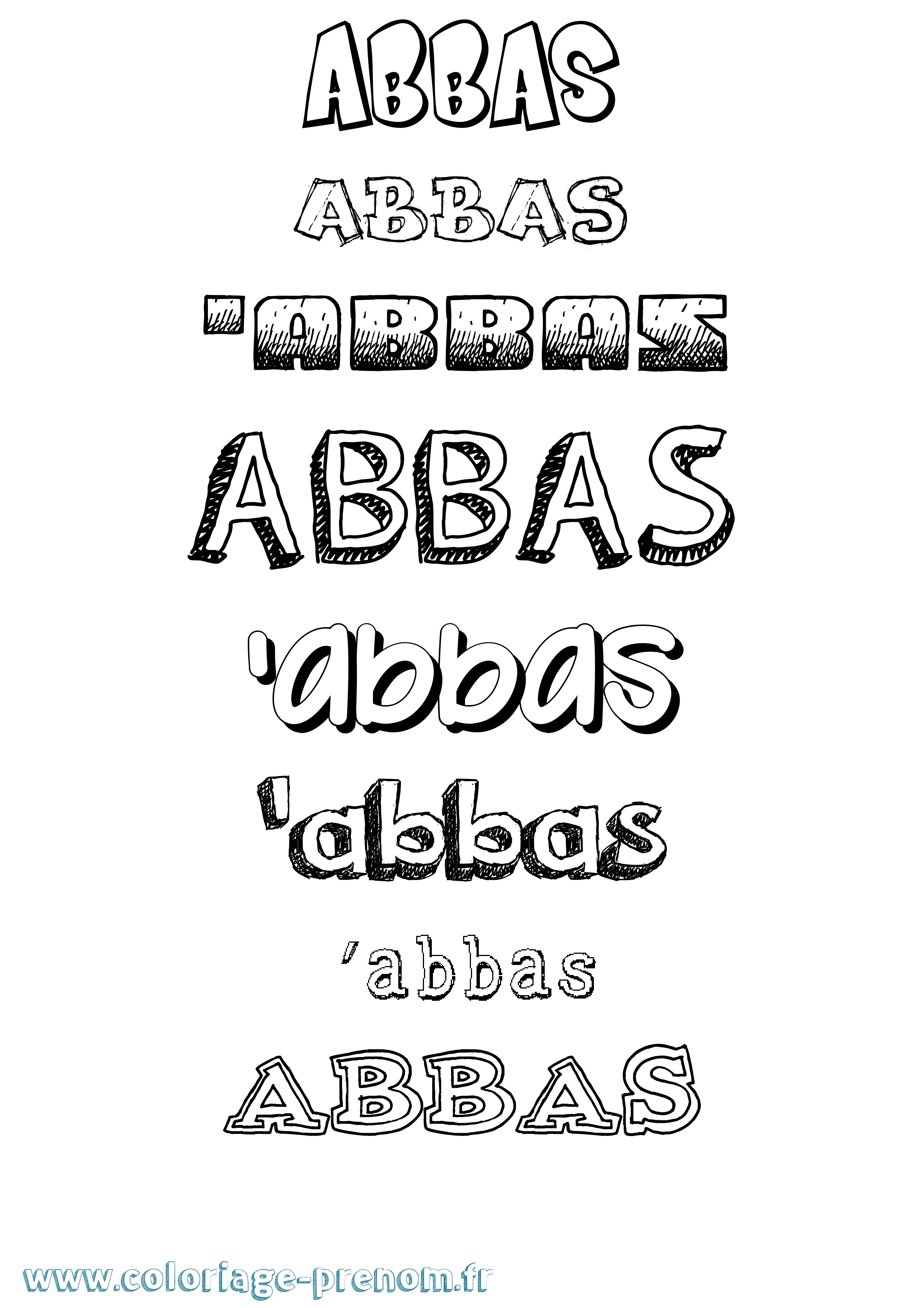 Coloriage prénom 'Abbas Dessiné
