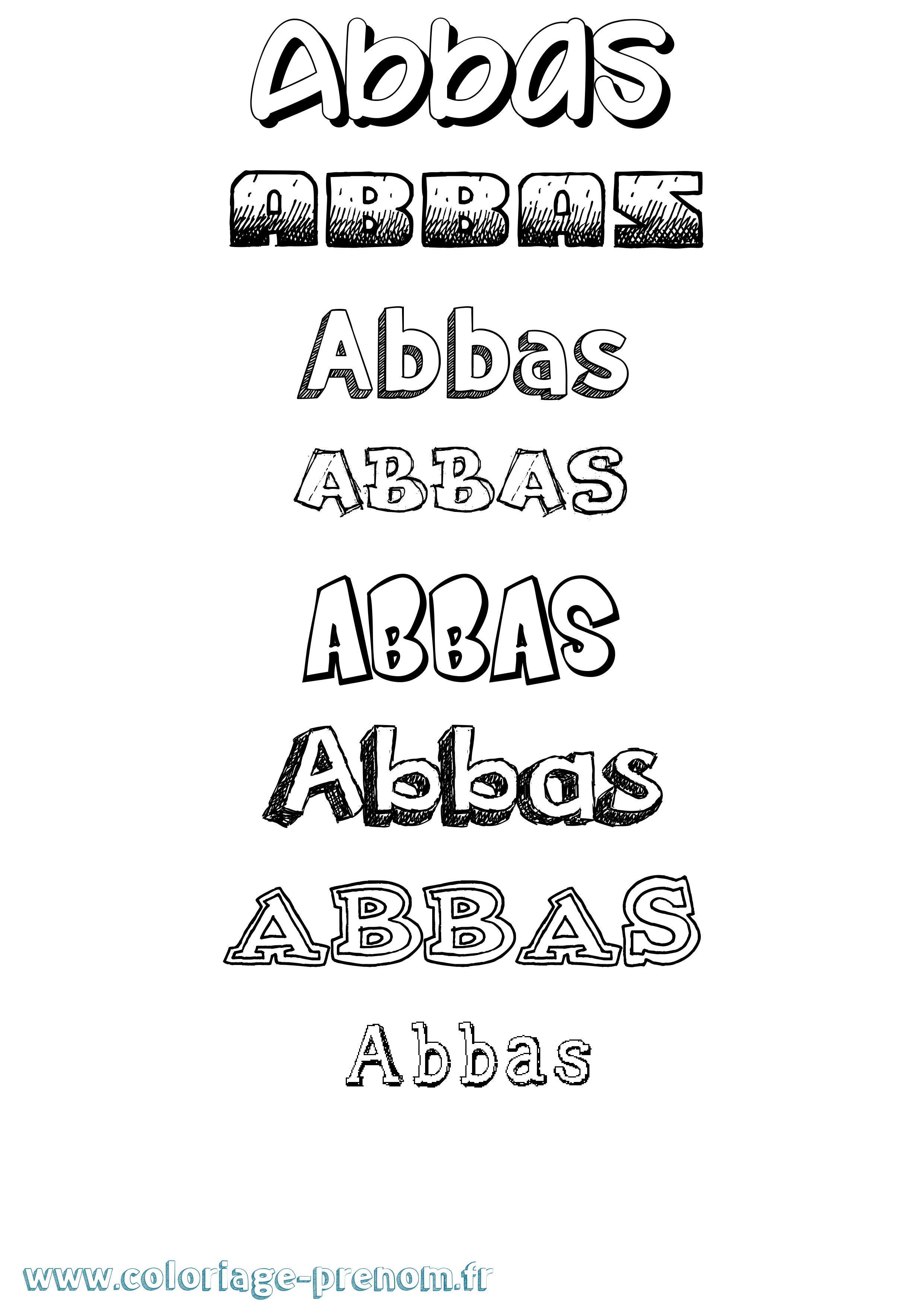 Coloriage prénom Abbas Dessiné