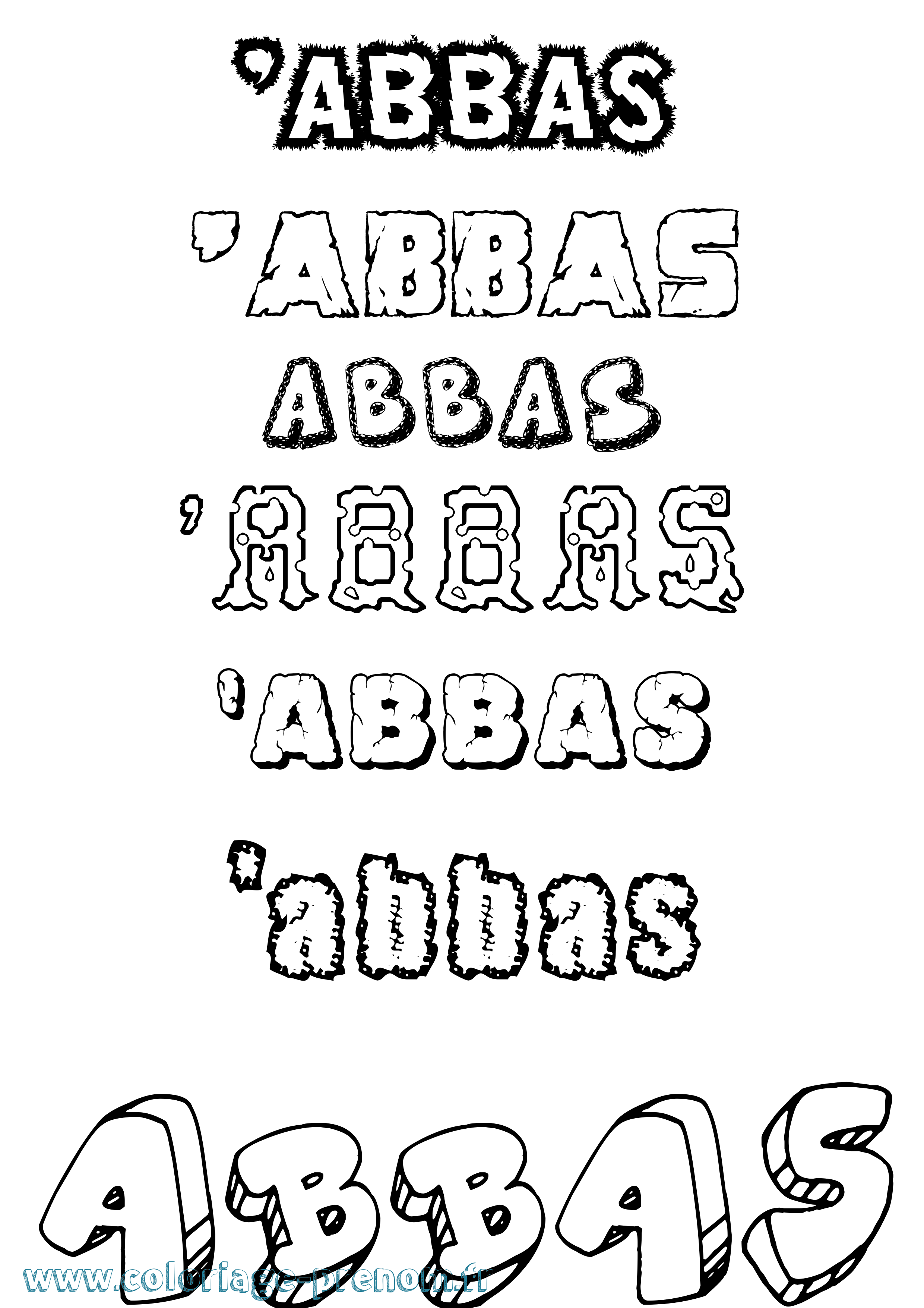 Coloriage prénom 'Abbas Destructuré