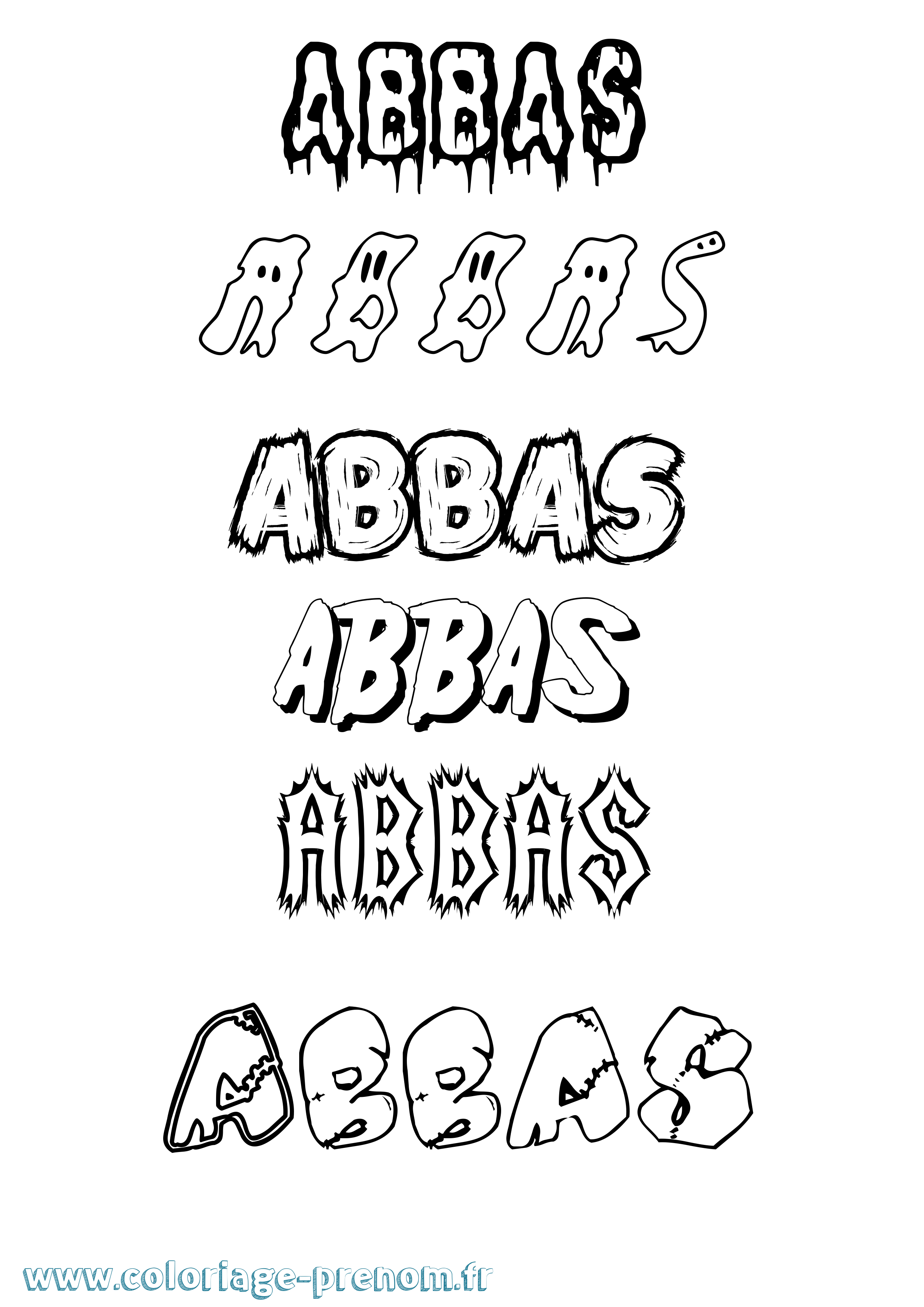Coloriage prénom Abbas Frisson