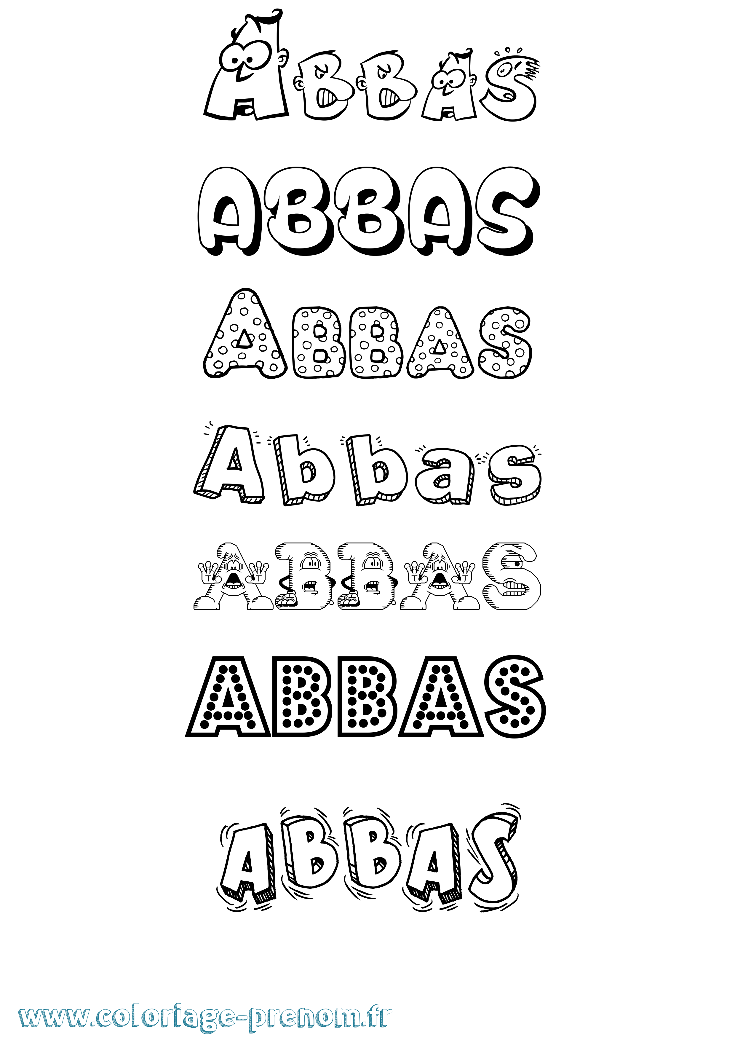 Coloriage prénom Abbas Fun