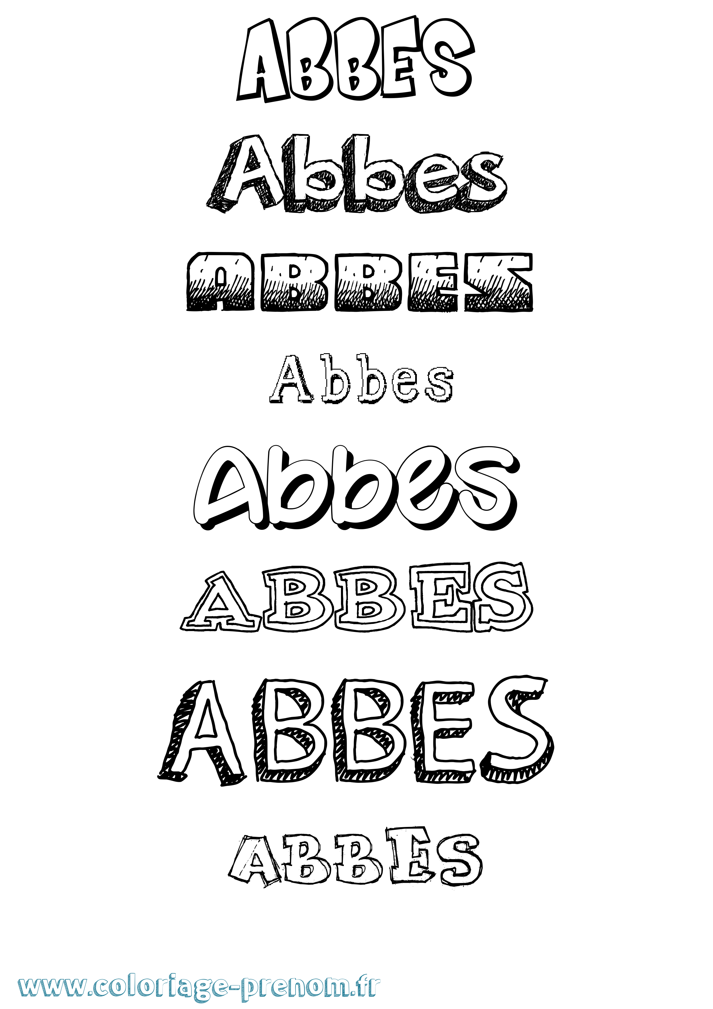 Coloriage Abbes Dessiné Coloriage prénom Abbes Dessiné