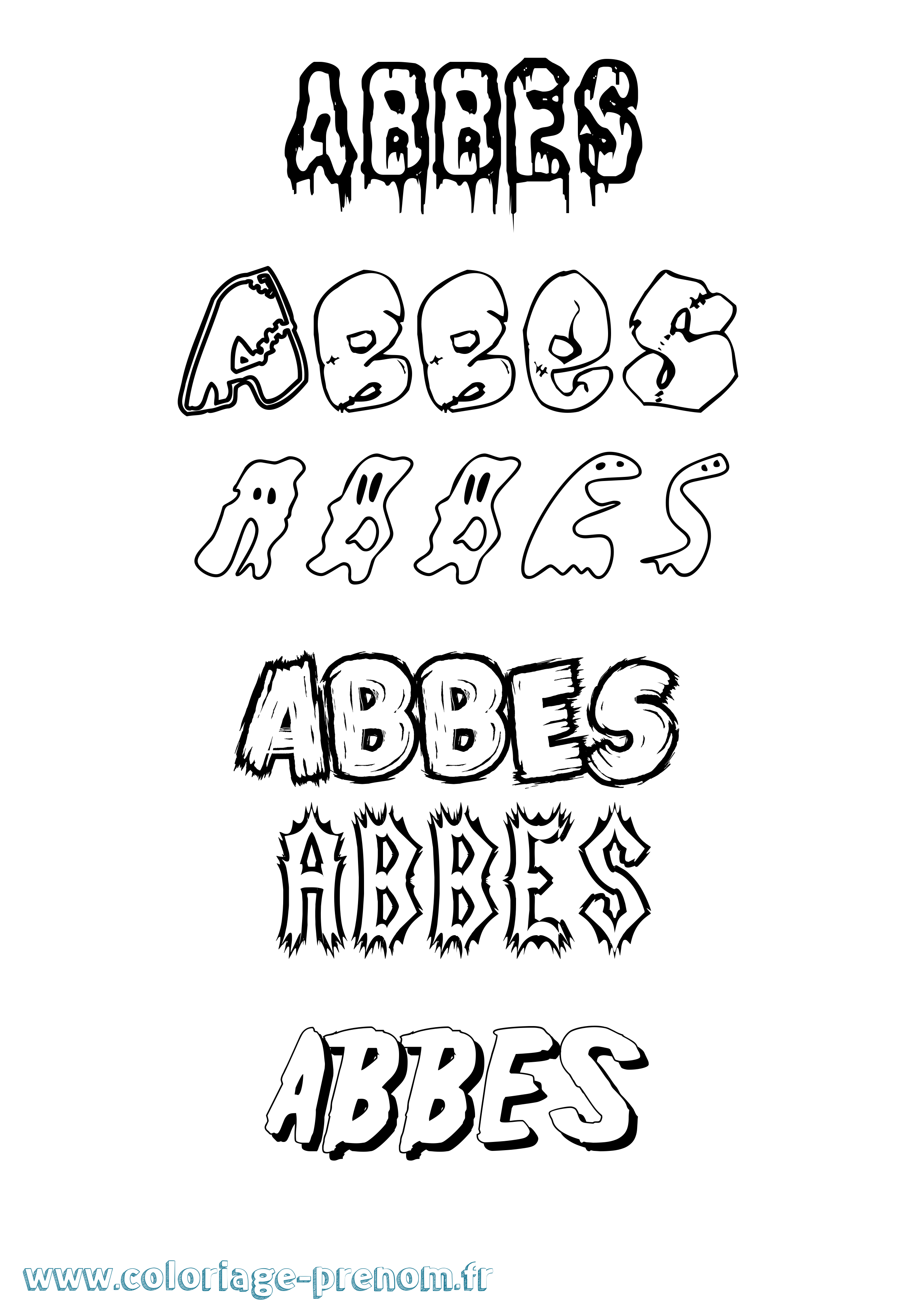 Coloriage Abbes Frisson Coloriage prénom Abbes Frisson
