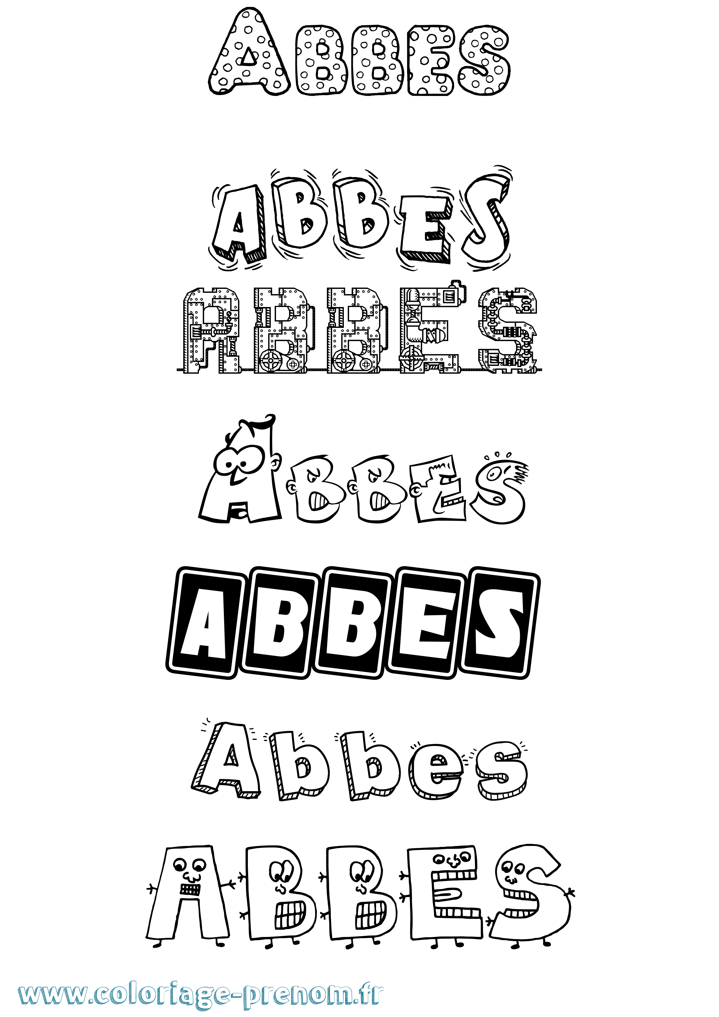 Coloriage Abbes Fun Coloriage prénom Abbes Fun