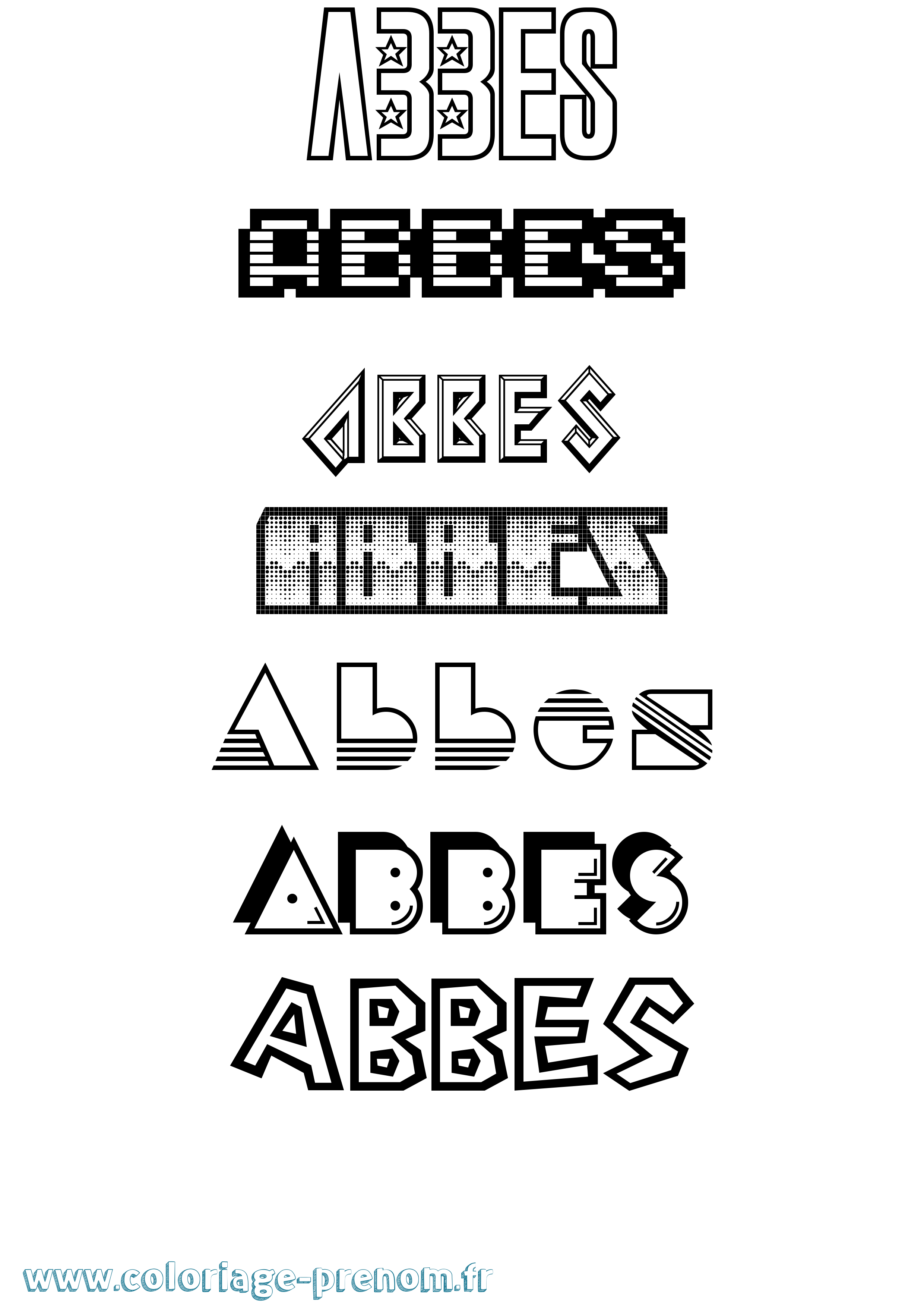Coloriage Abbes Jeux Vidéos Coloriage prénom Abbes Jeux Vidéos