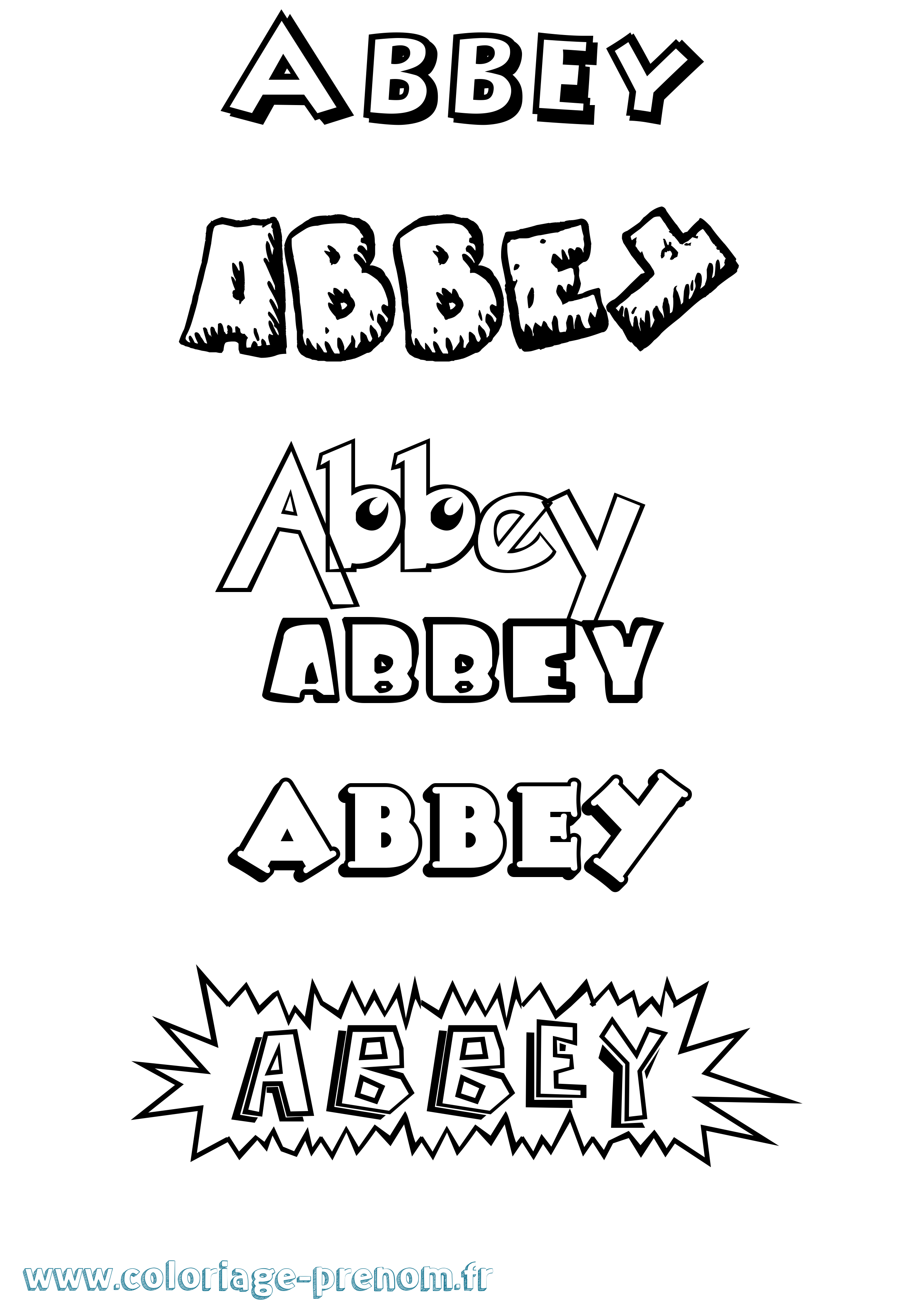 Coloriage prénom Abbey Dessin Animé