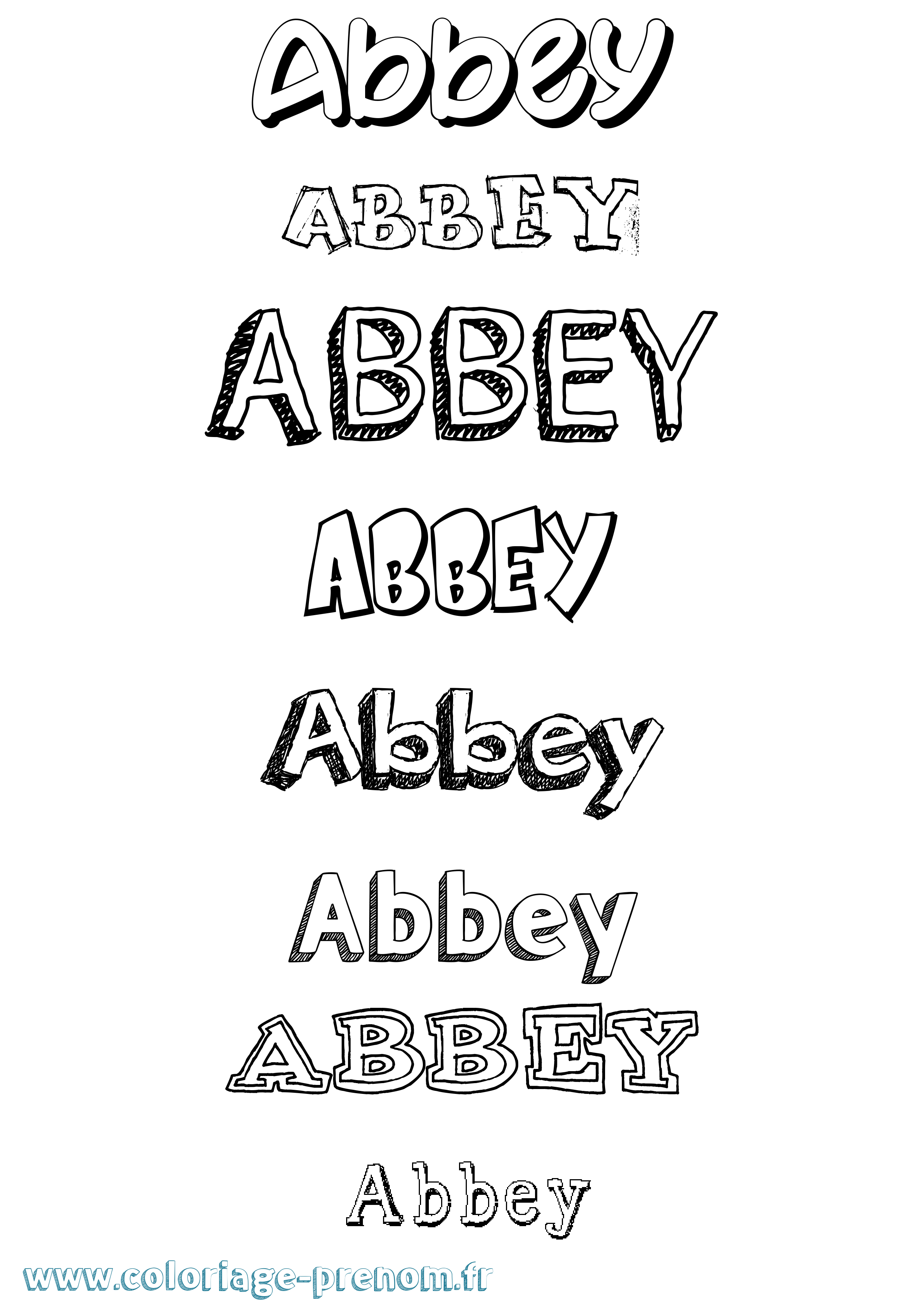 Coloriage prénom Abbey Dessiné