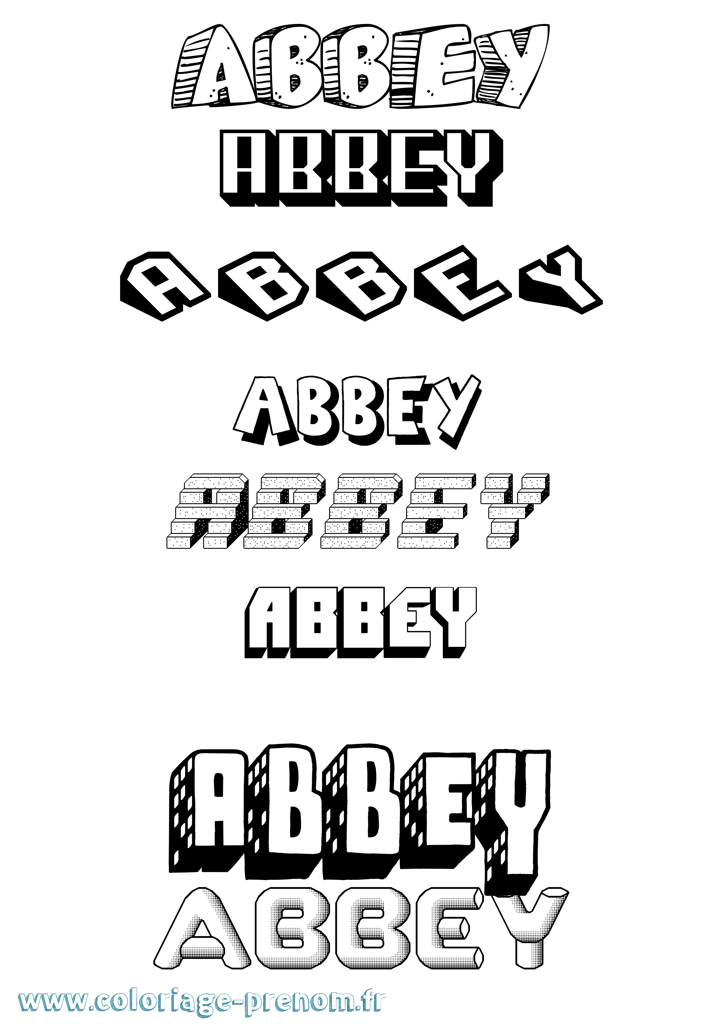 Coloriage prénom Abbey Effet 3D
