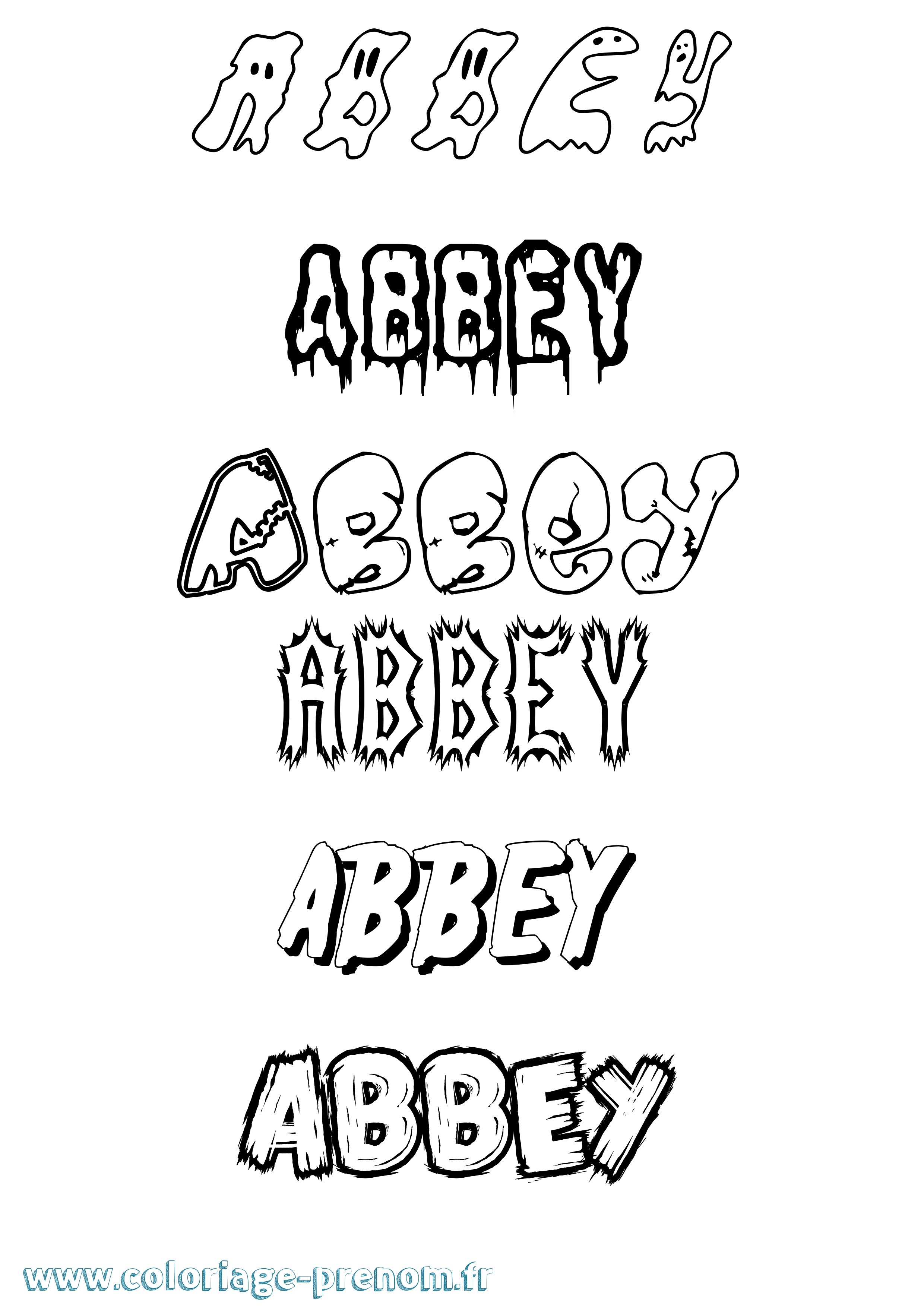 Coloriage prénom Abbey Frisson