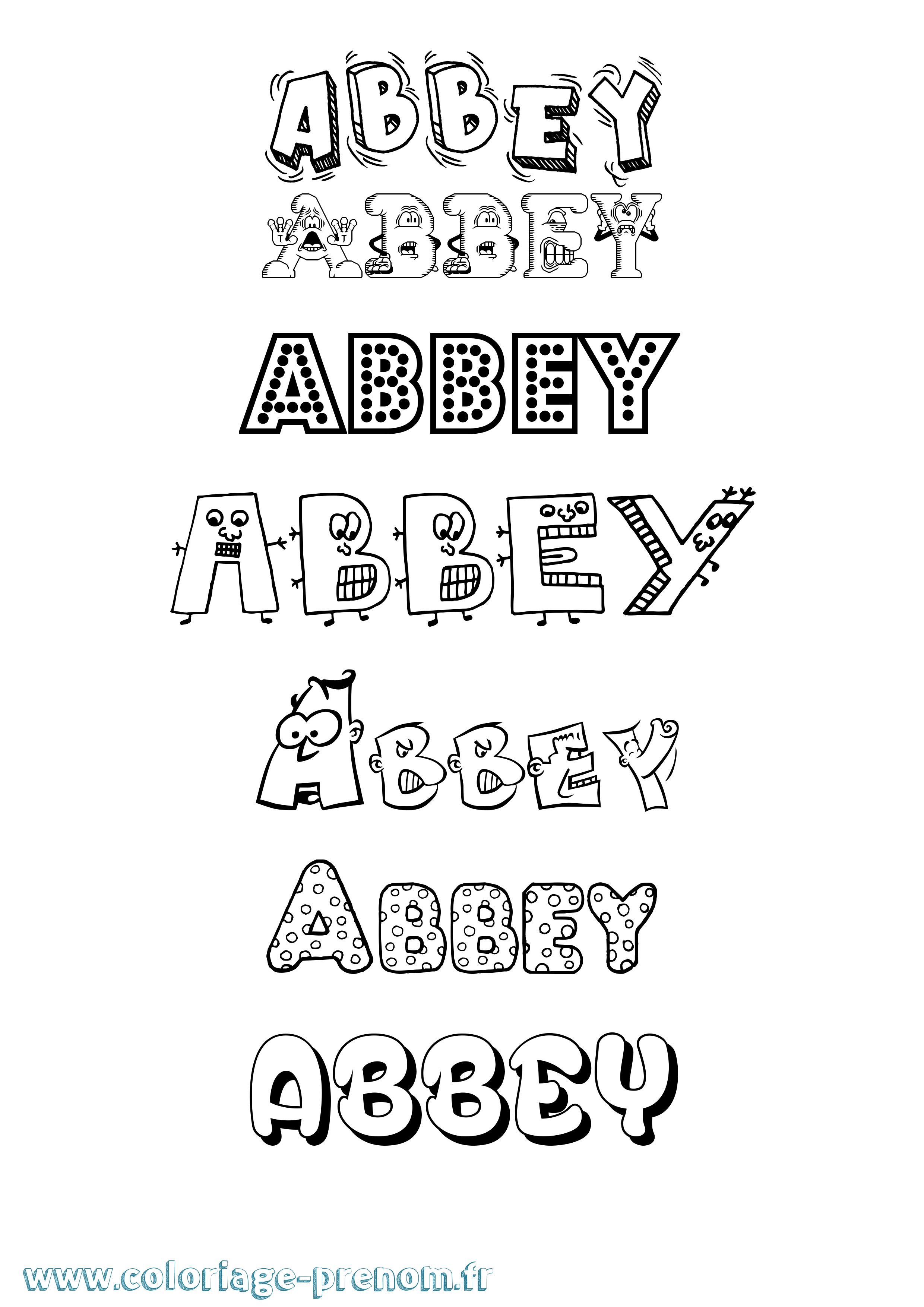 Coloriage prénom Abbey Fun