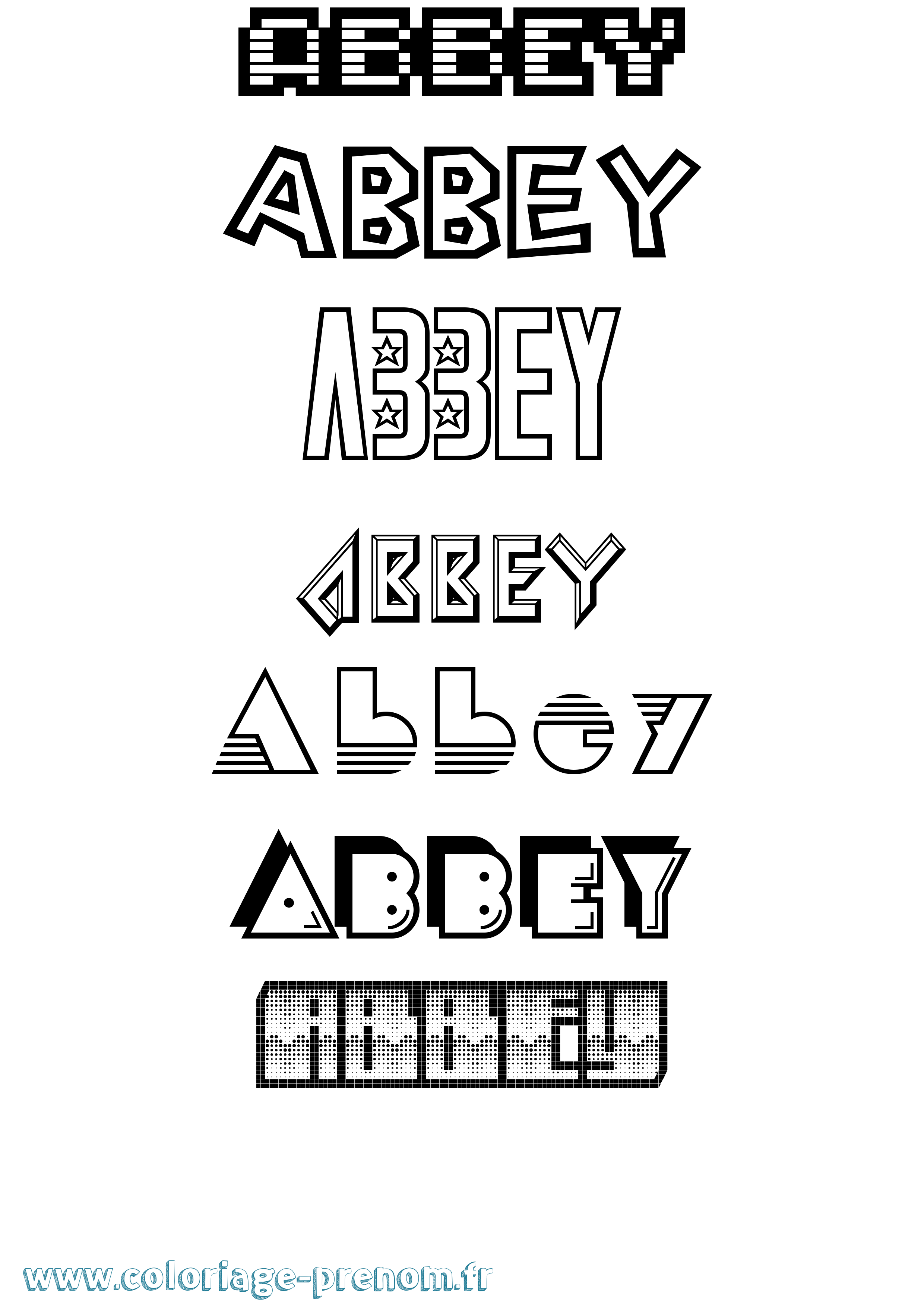 Coloriage prénom Abbey Jeux Vidéos