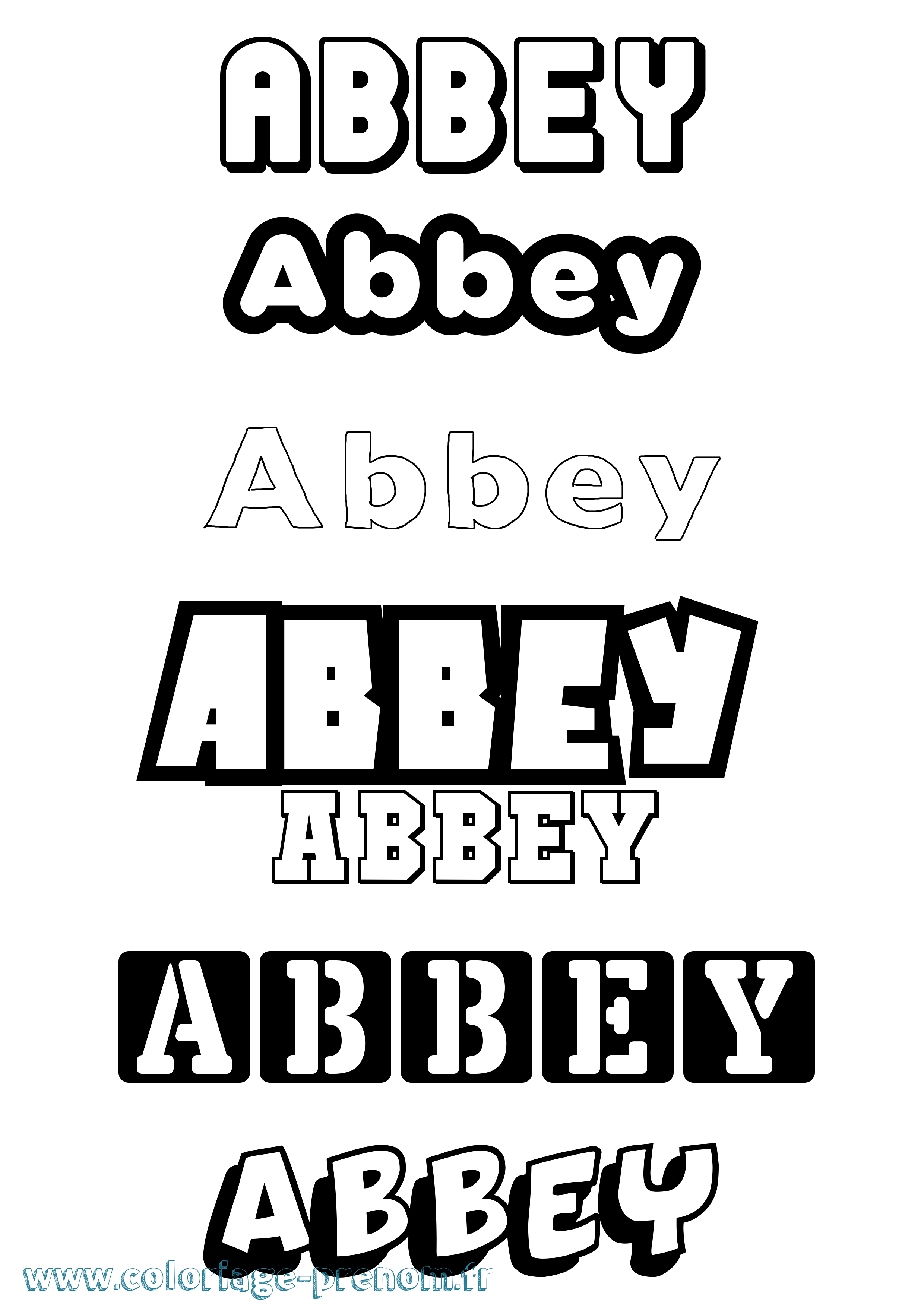 Coloriage prénom Abbey Simple
