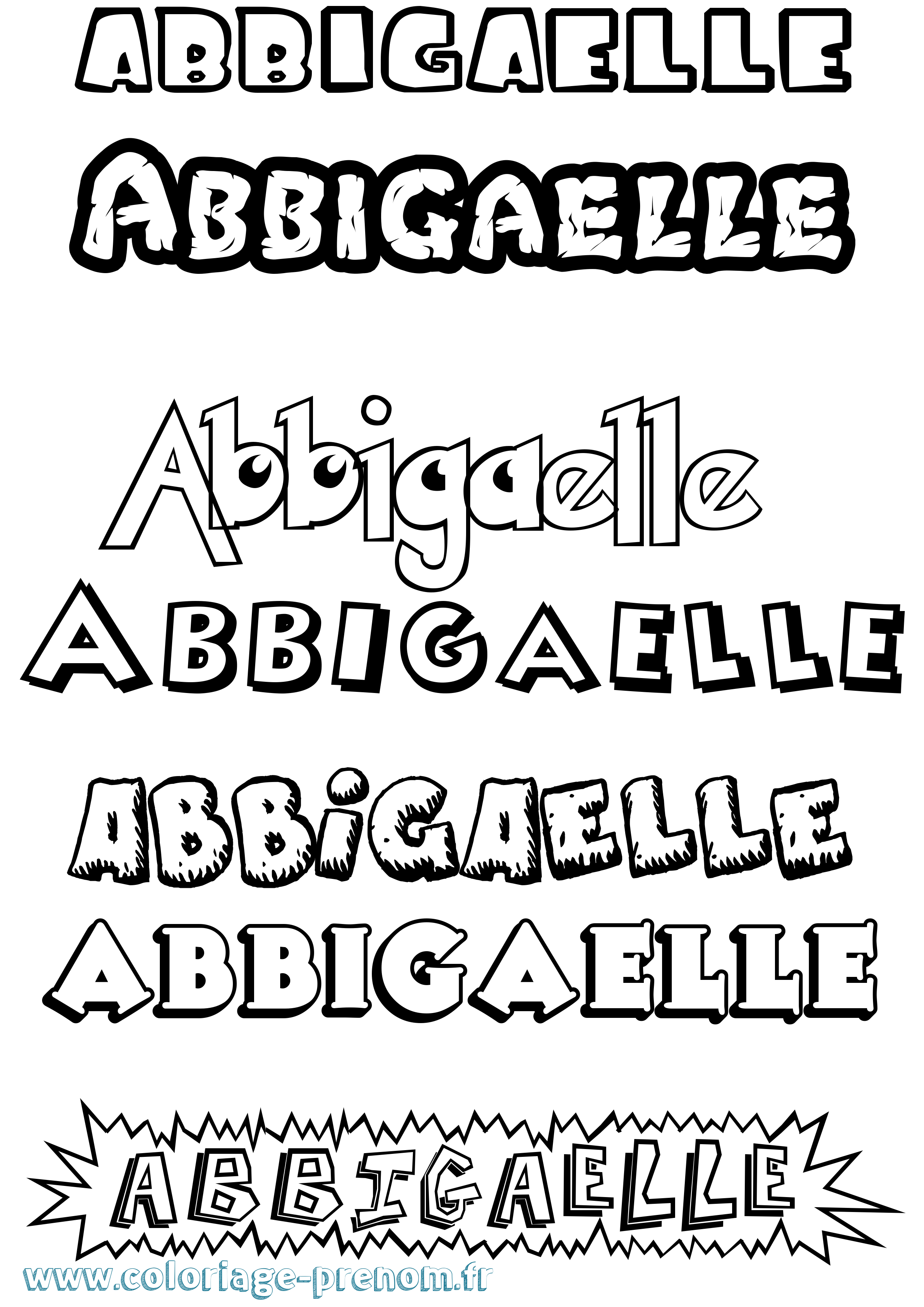 Coloriage Abbigaelle Dessin Animé Coloriage prénom Abbigaelle Dessin Animé