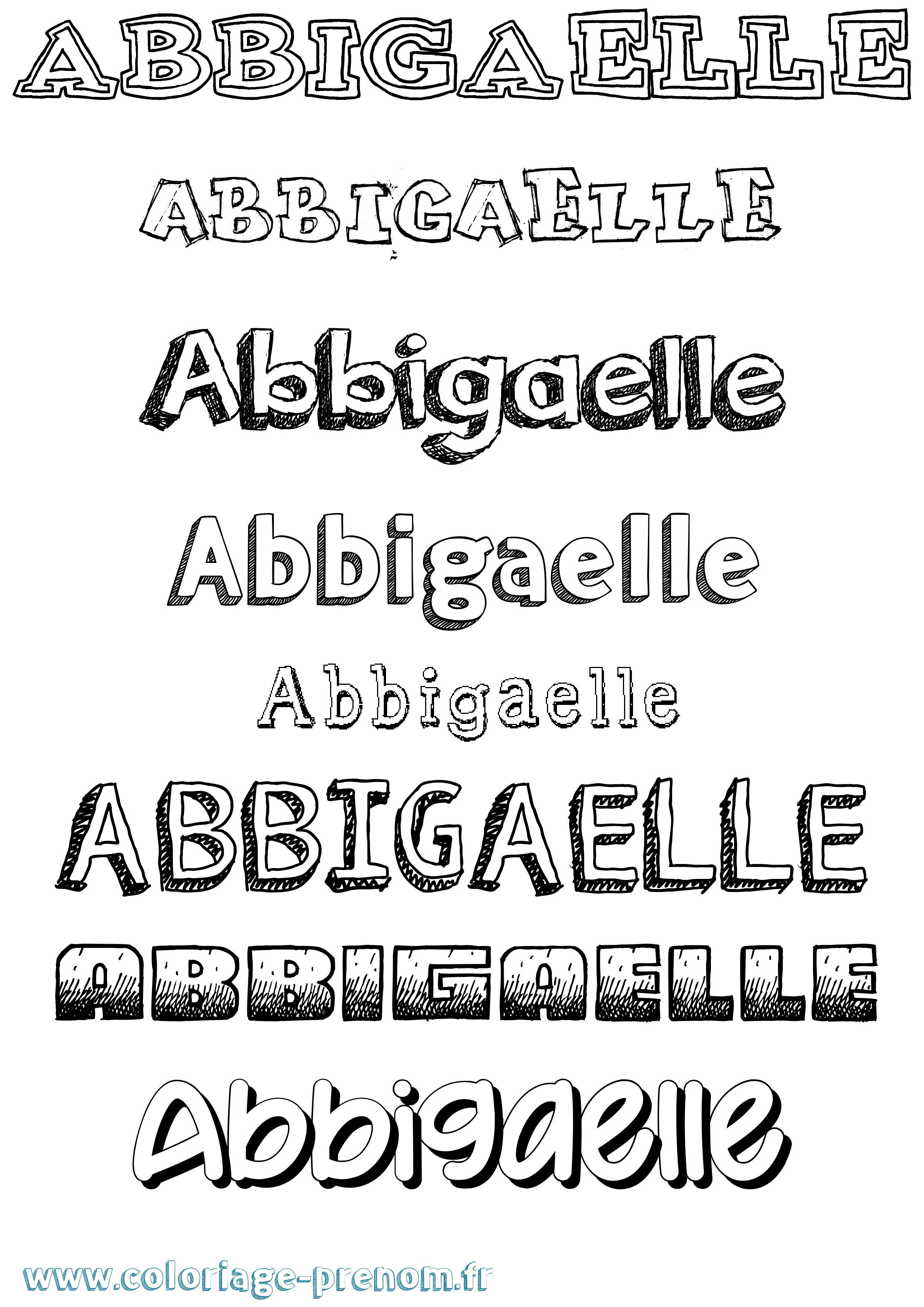 Coloriage Abbigaelle Dessiné Coloriage prénom Abbigaelle Dessiné