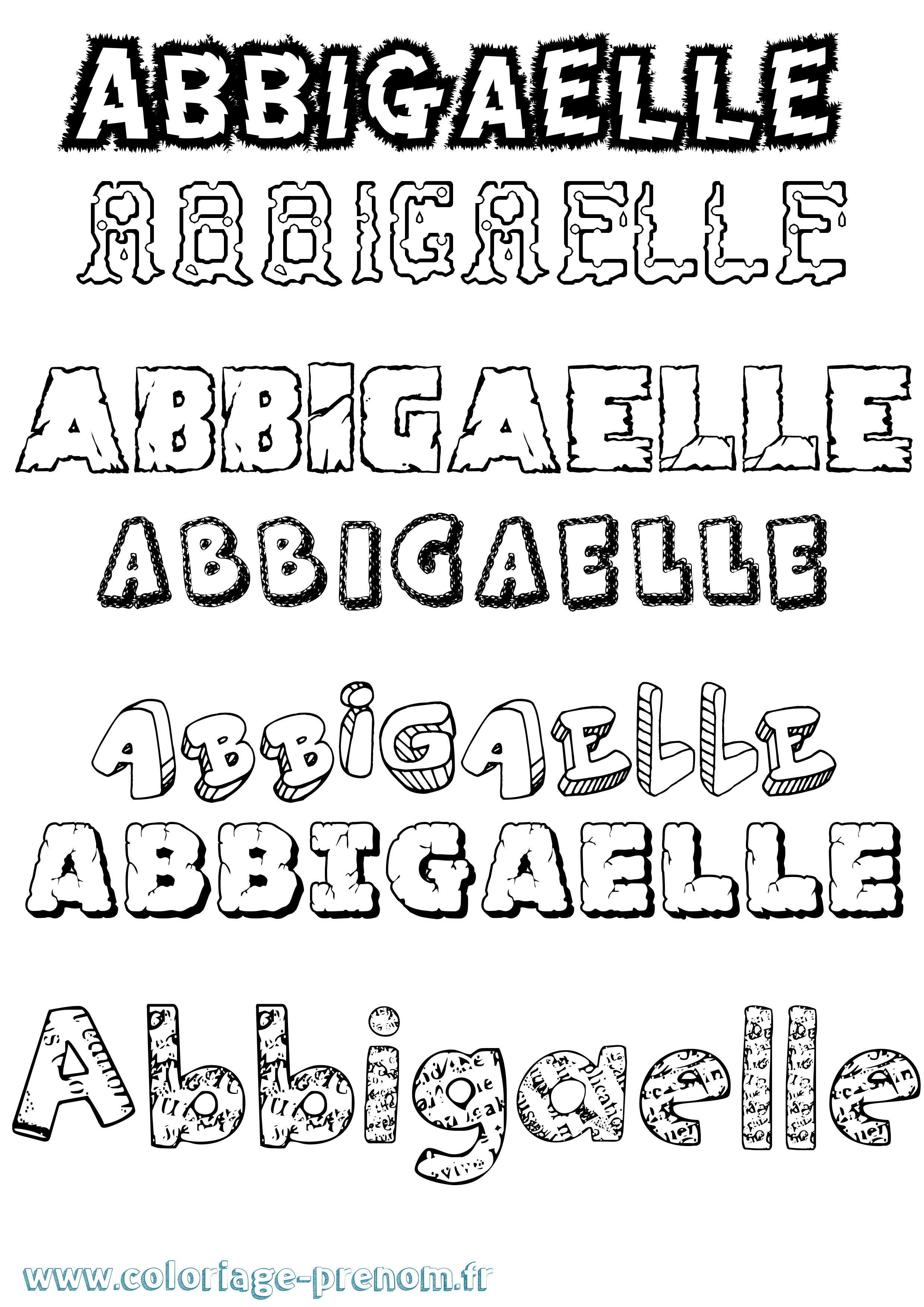 Coloriage Abbigaelle Destructuré Coloriage prénom Abbigaelle Destructuré