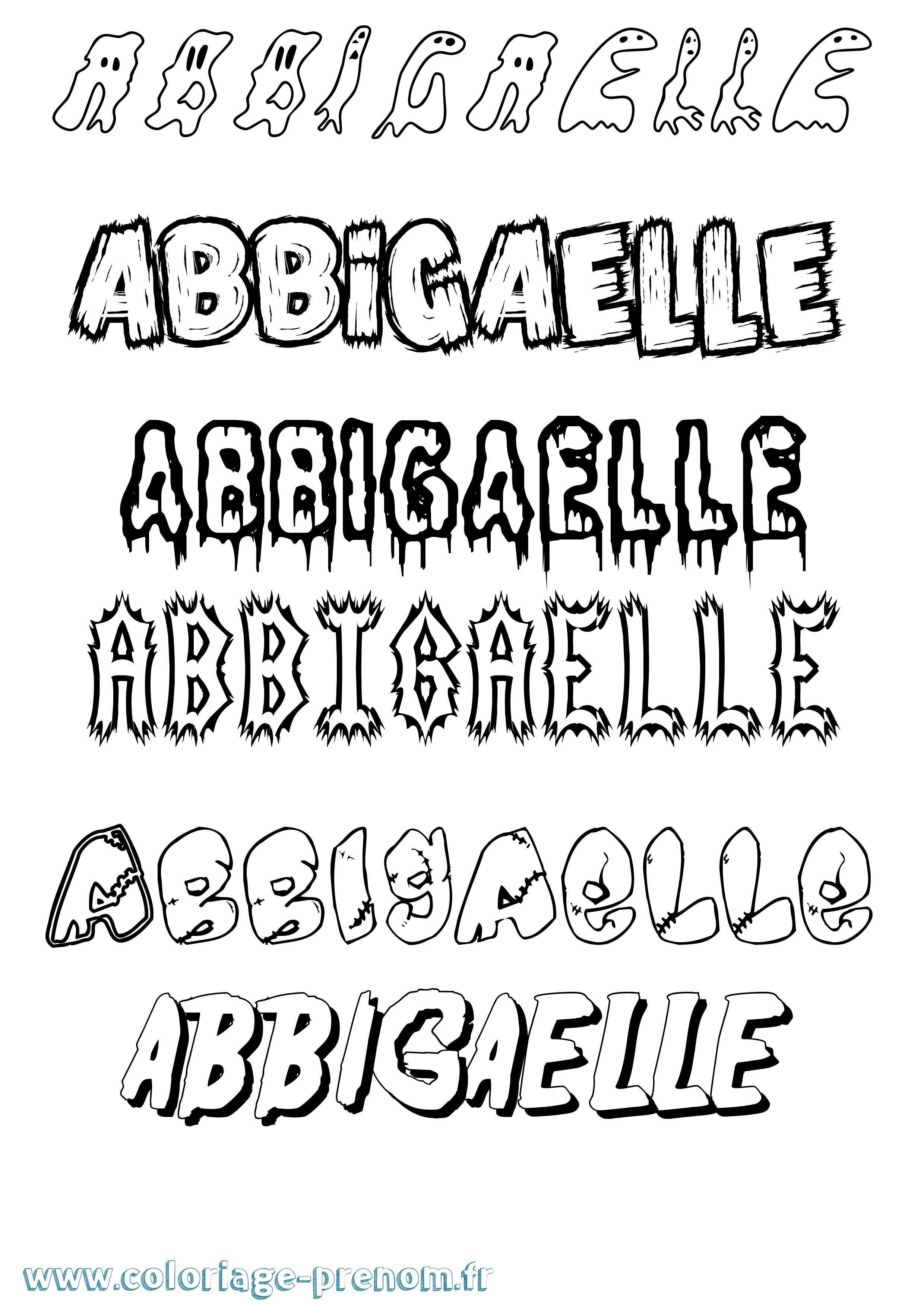 Coloriage Abbigaelle Frisson Coloriage prénom Abbigaelle Frisson