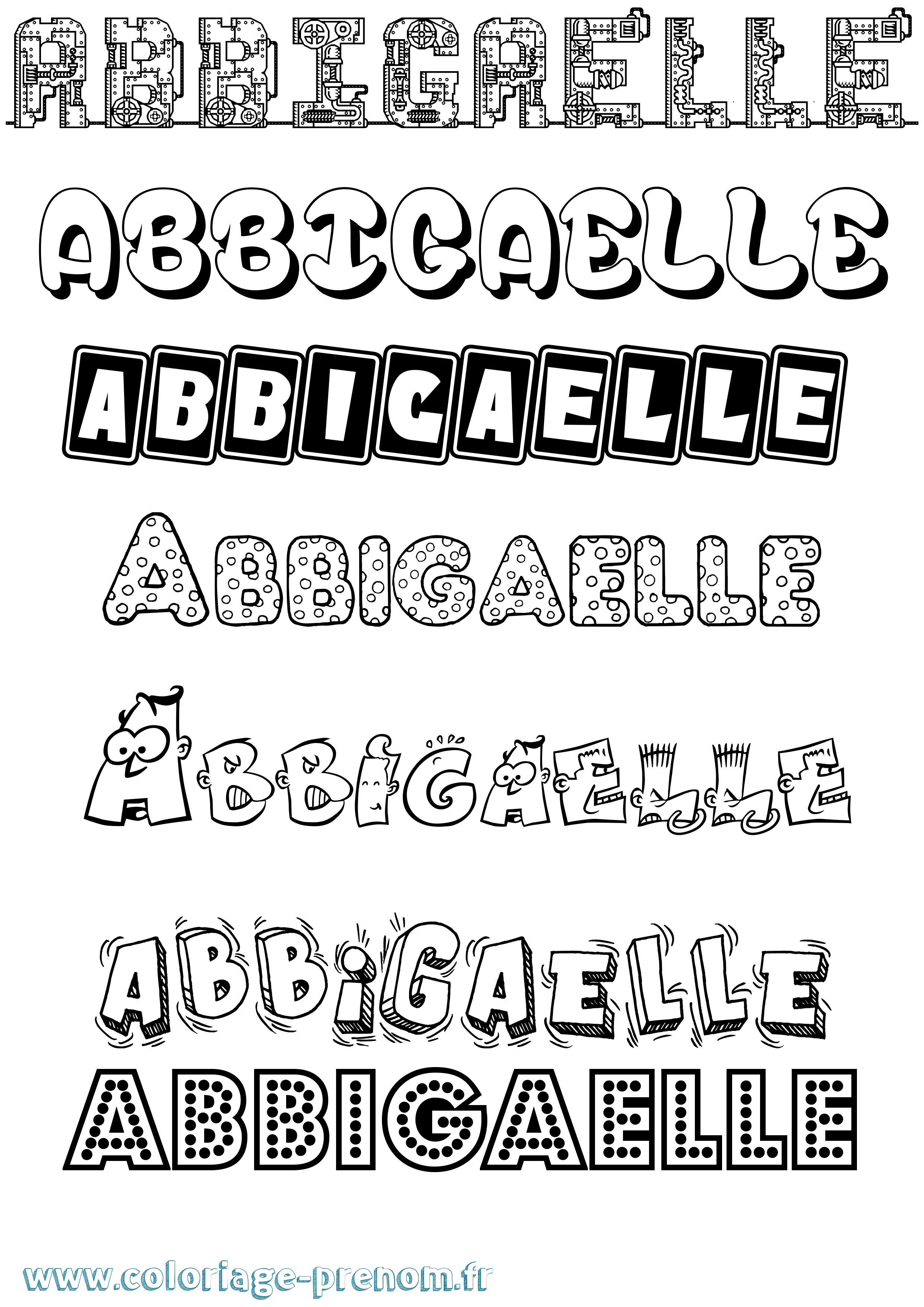 Coloriage Abbigaelle Fun Coloriage prénom Abbigaelle Fun