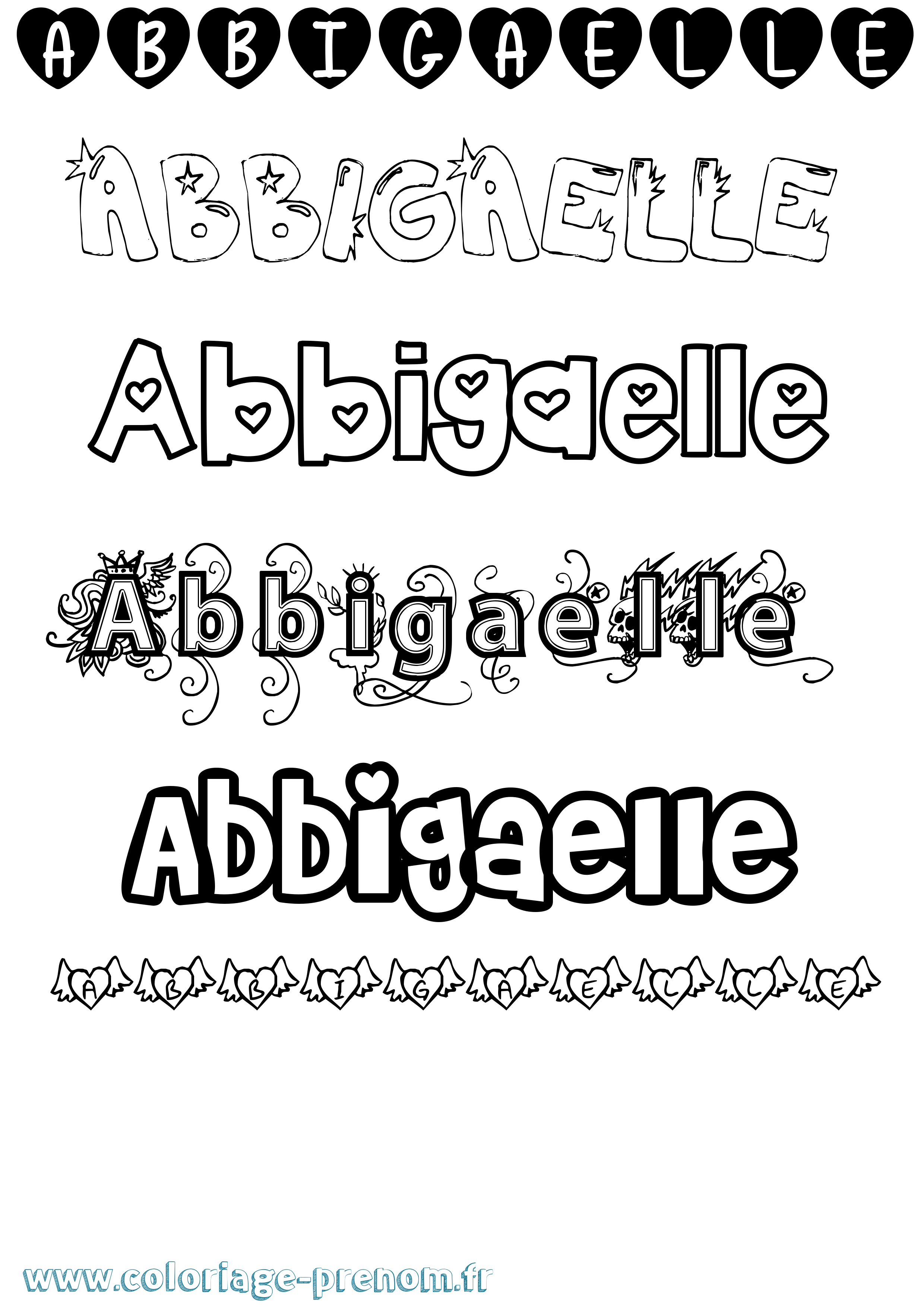 Coloriage Abbigaelle Girly Coloriage prénom Abbigaelle Girly