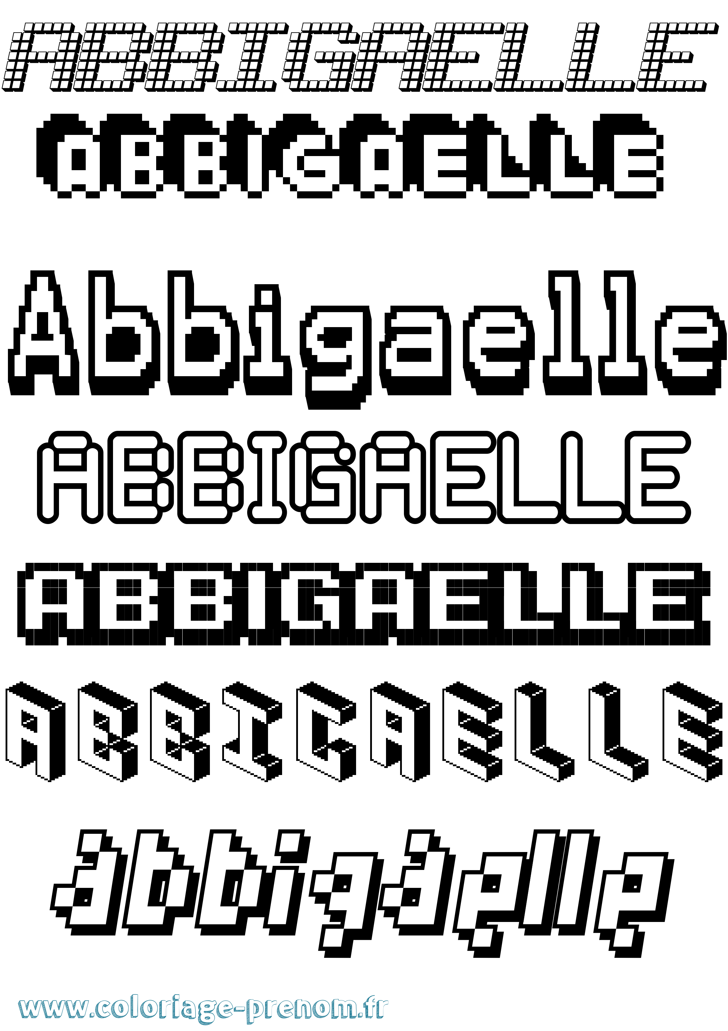 Coloriage Abbigaelle Pixel Coloriage prénom Abbigaelle Pixel