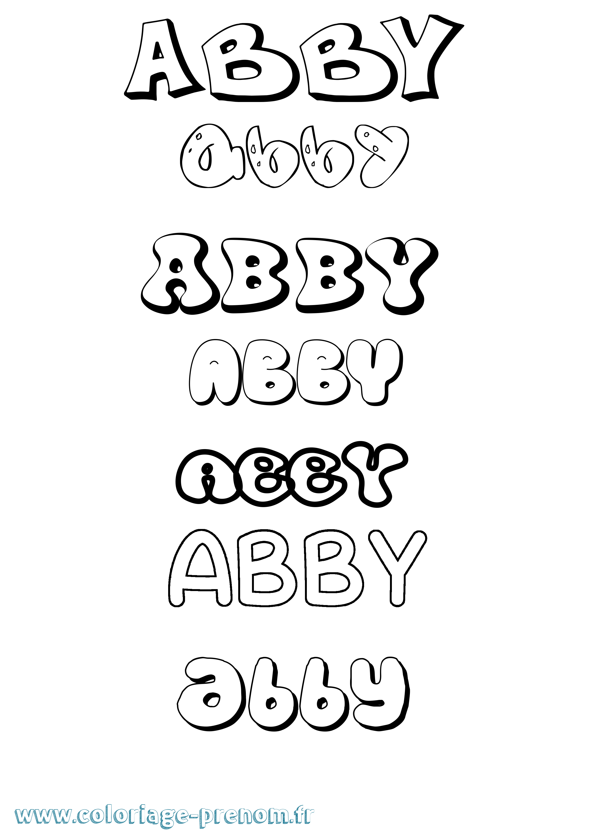 Coloriage prénom Abby Bubble