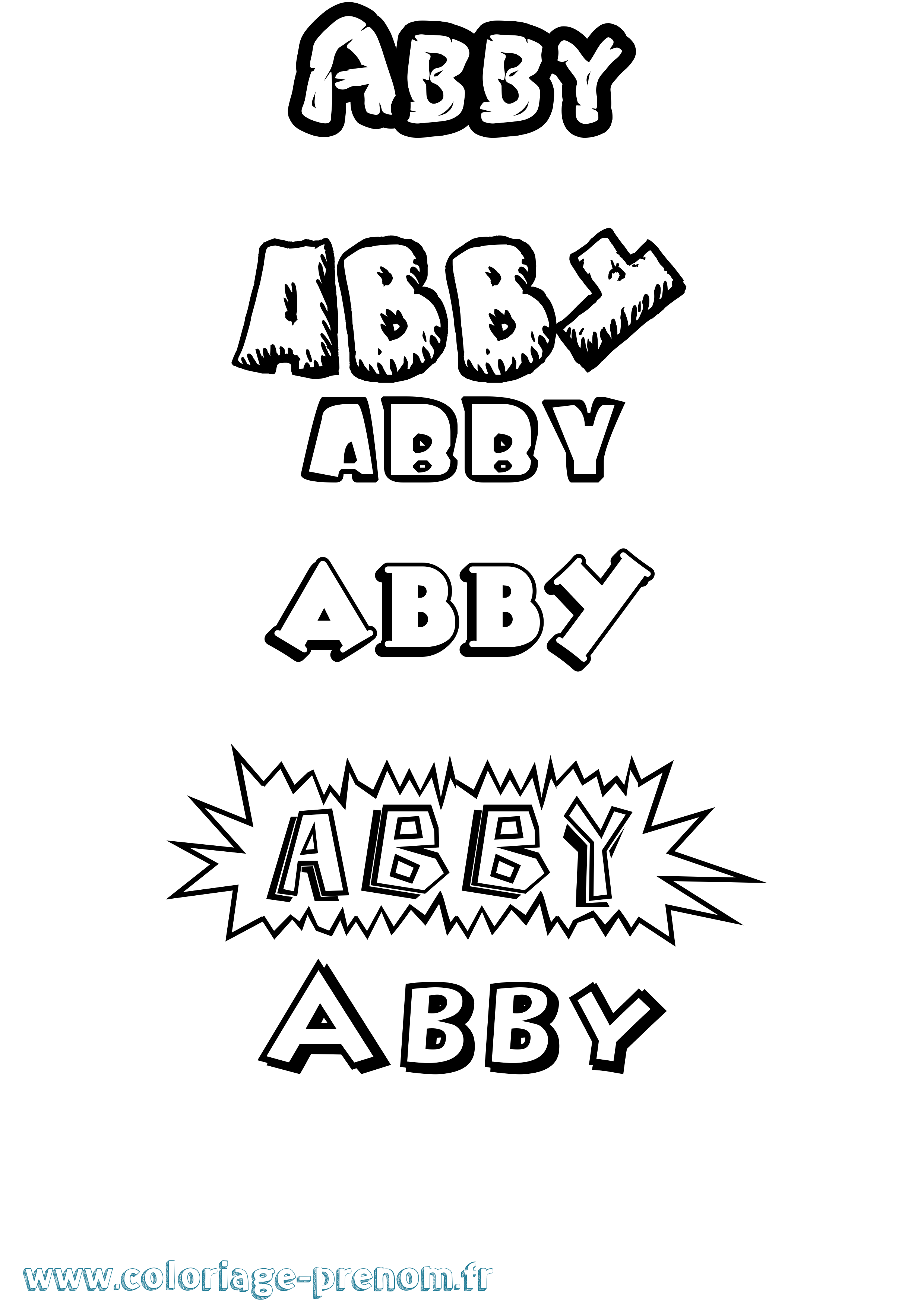 Coloriage prénom Abby Dessin Animé