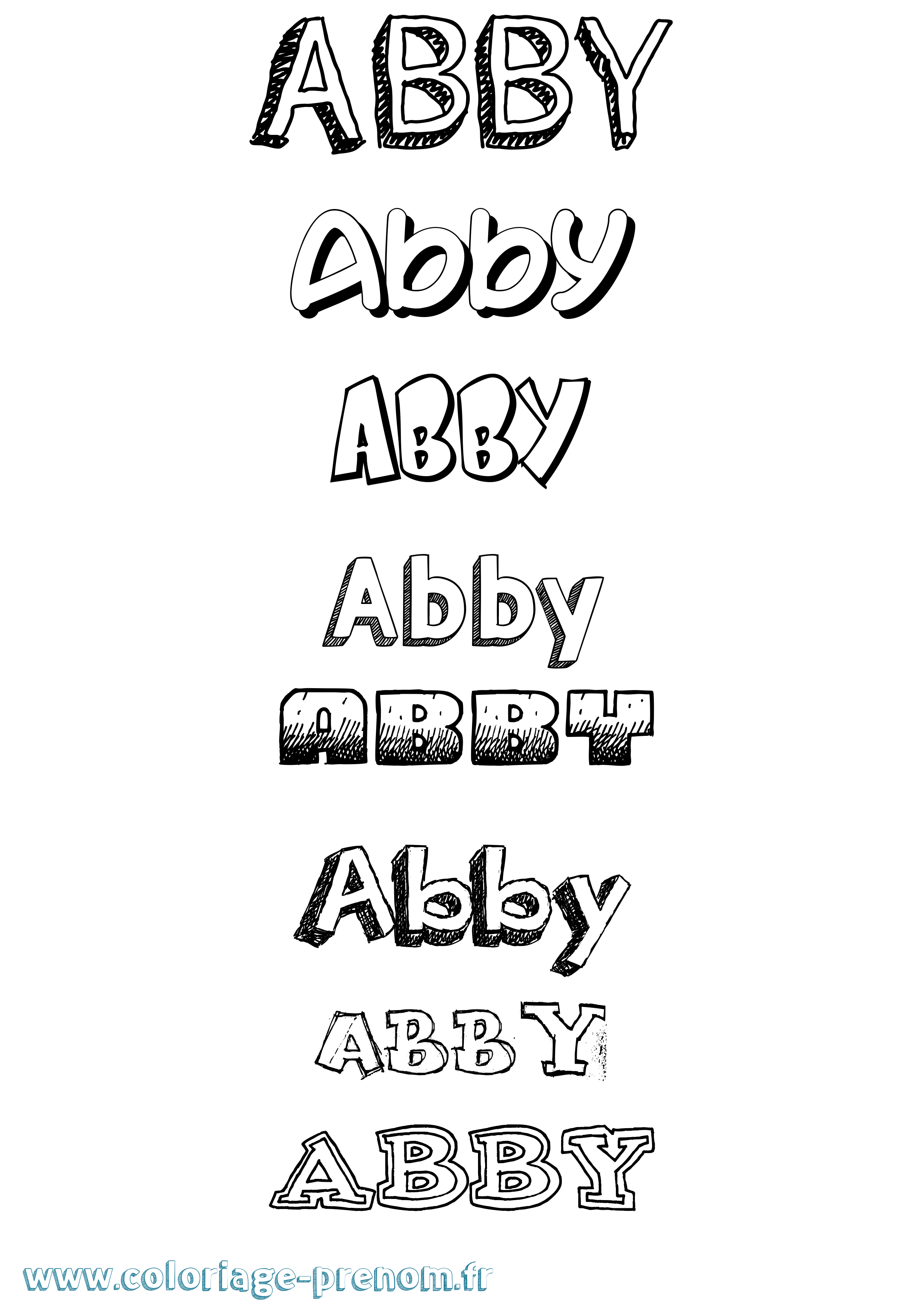 Coloriage prénom Abby Dessiné