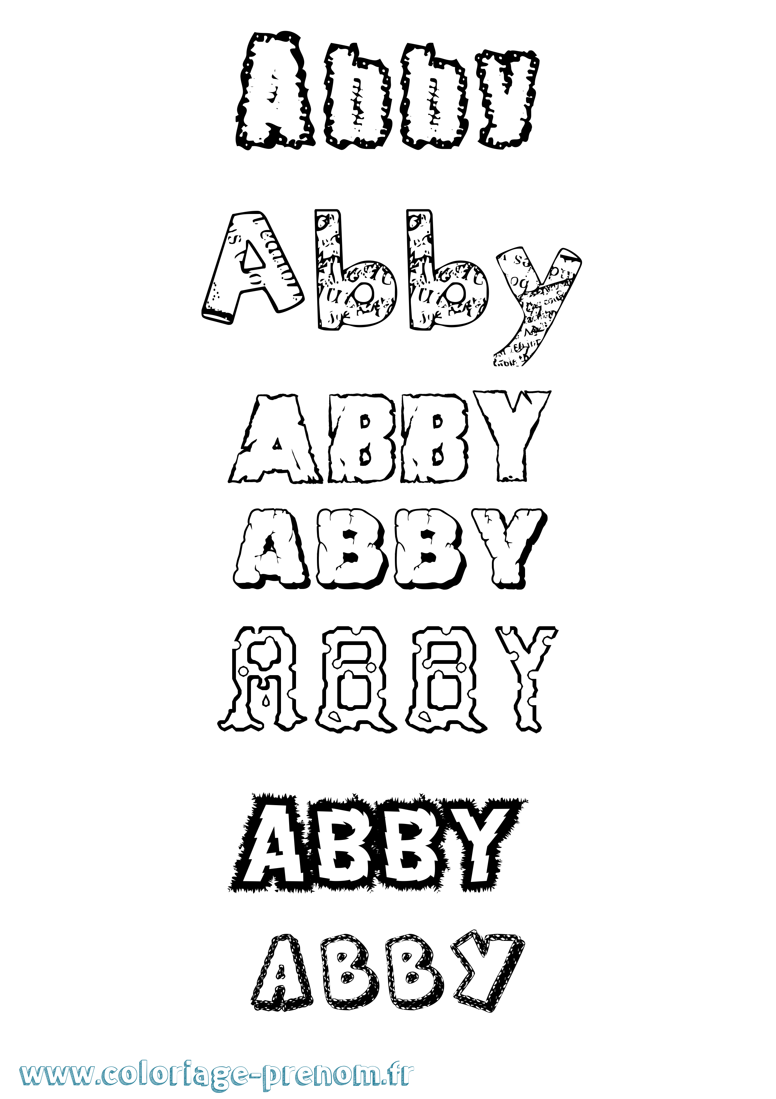 Coloriage prénom Abby Destructuré