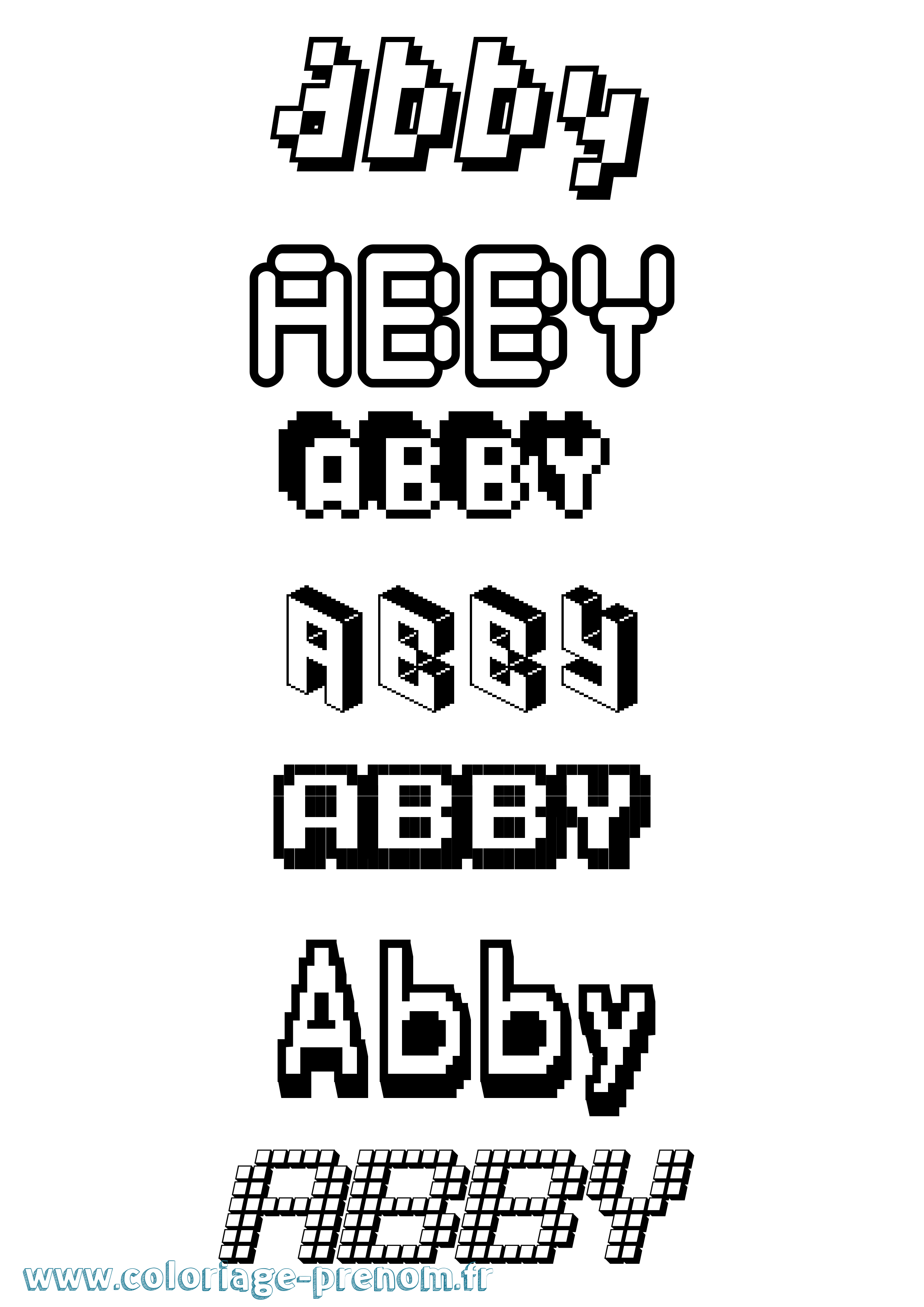 Coloriage prénom Abby Pixel