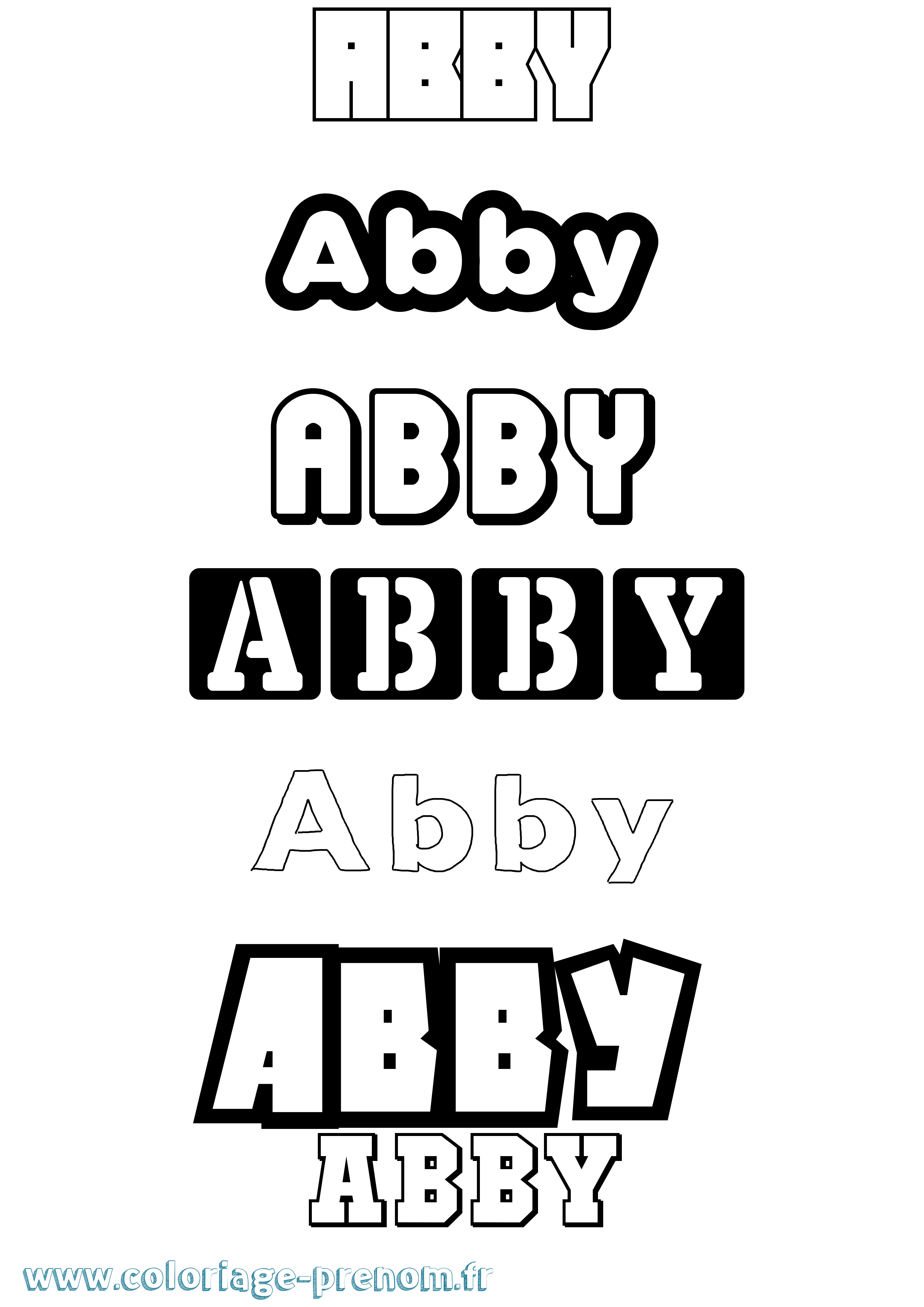 Coloriage prénom Abby Simple