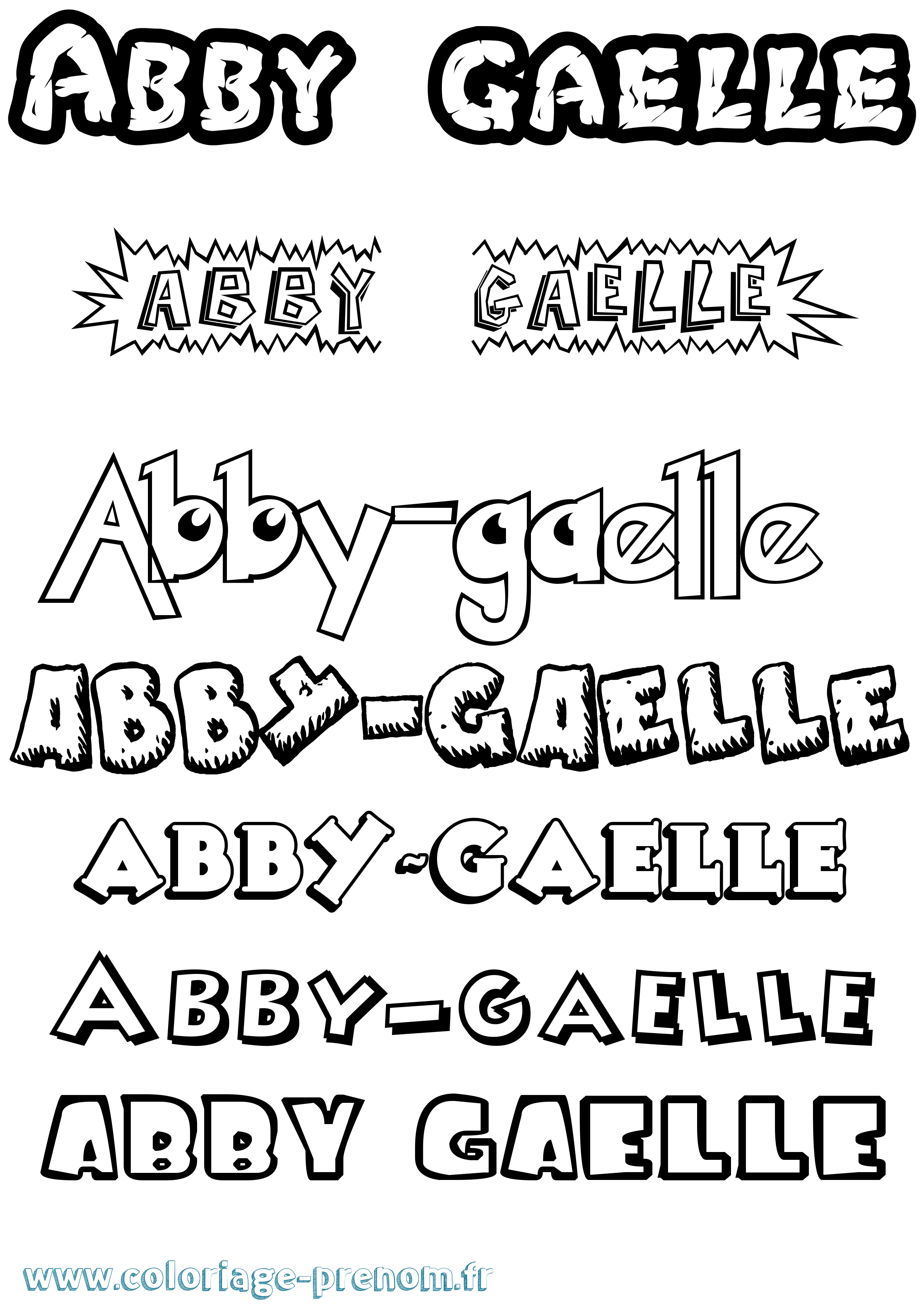 Coloriage prénom Abby-Gaelle Dessin Animé