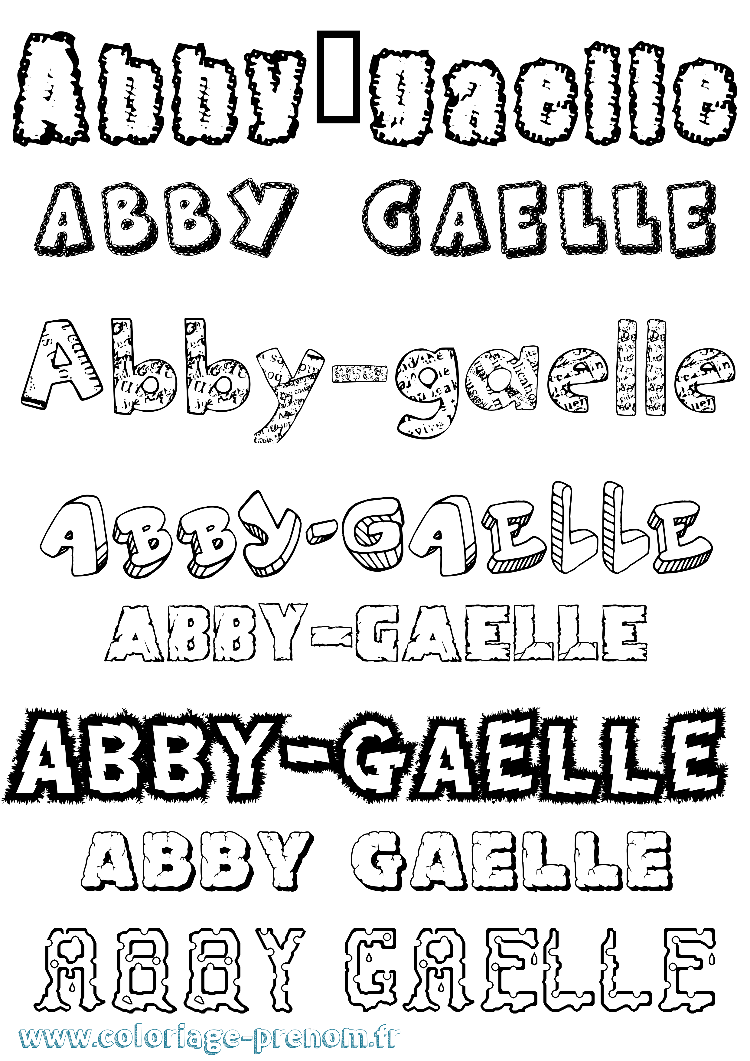 Coloriage prénom Abby-Gaelle Destructuré