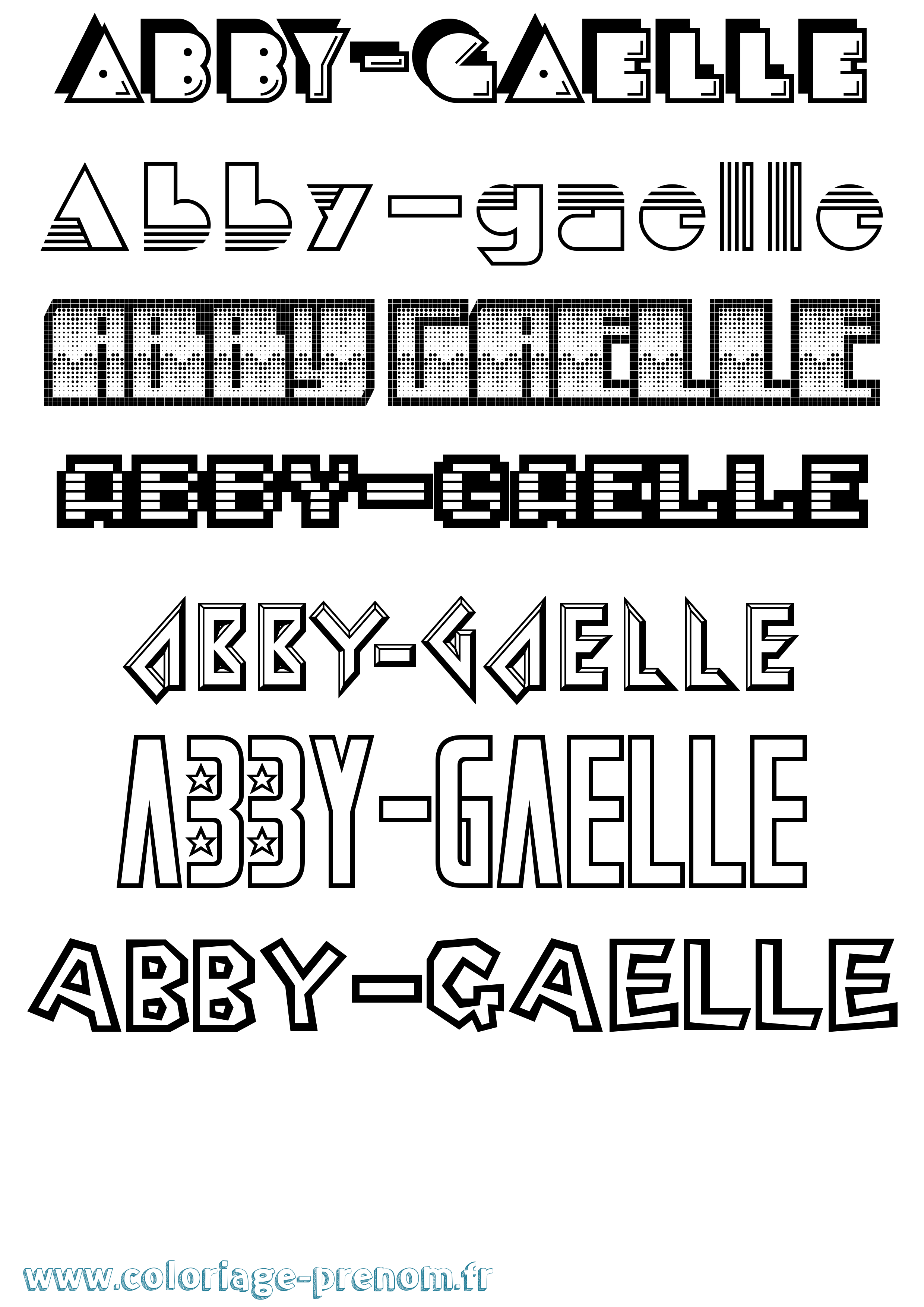Coloriage prénom Abby-Gaelle Jeux Vidéos