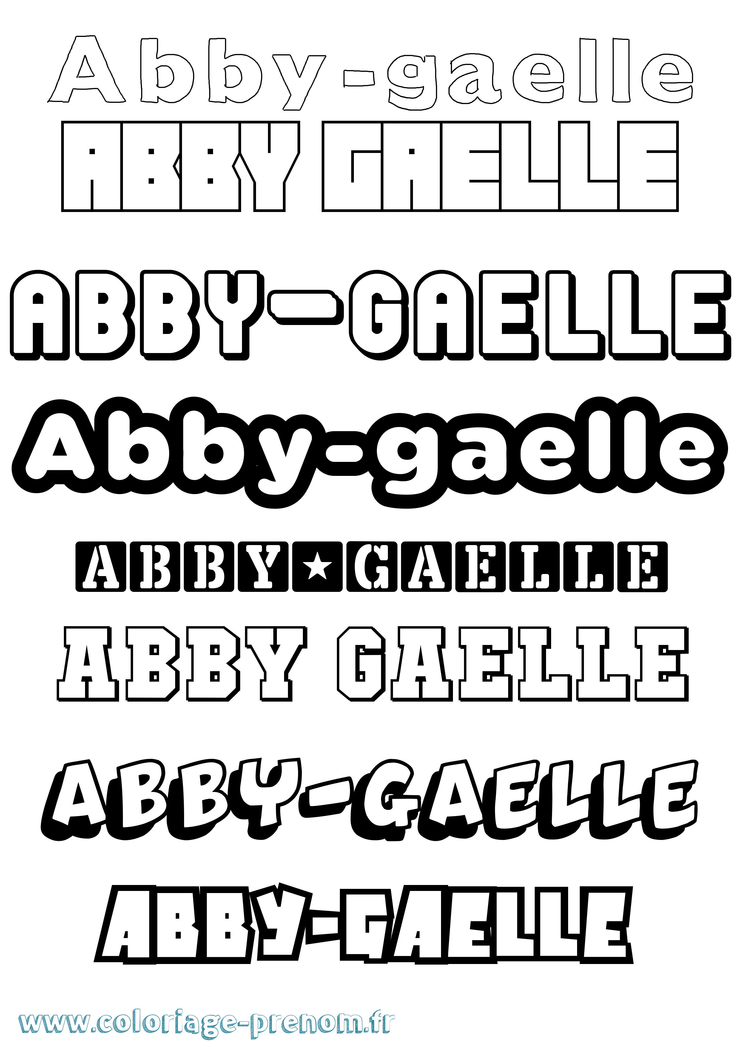 Coloriage prénom Abby-Gaelle Simple