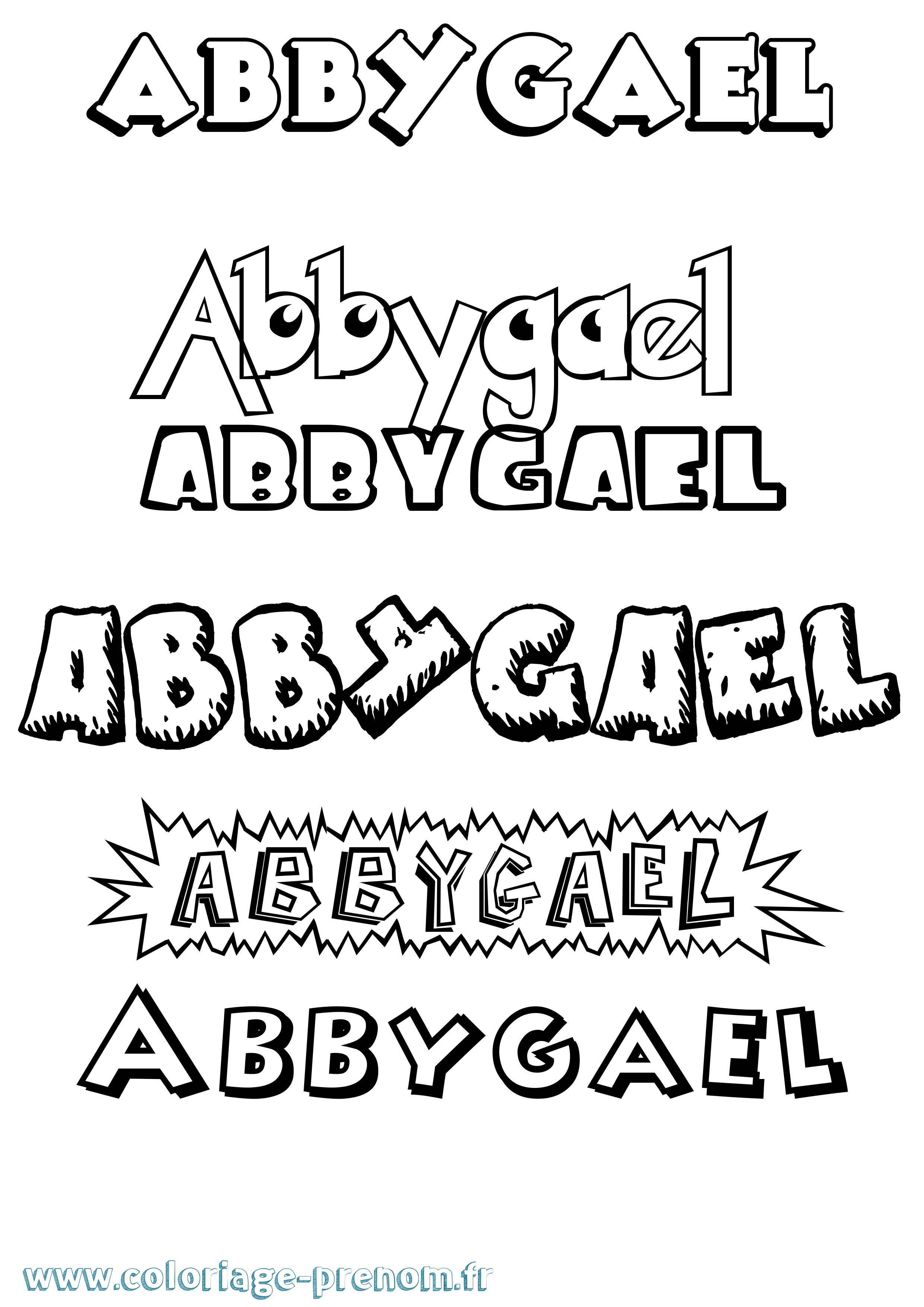 Coloriage prénom Abbygael Dessin Animé