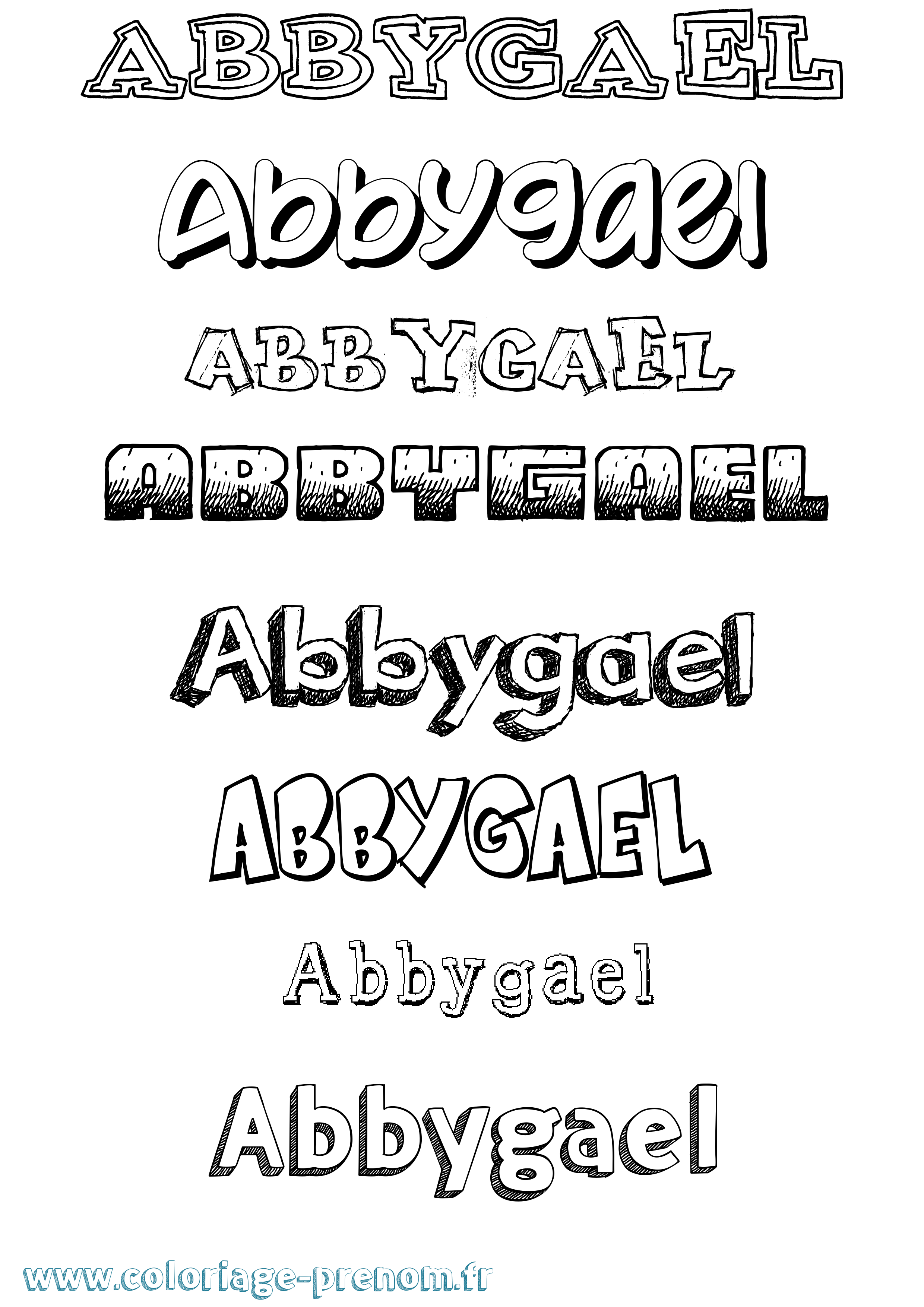 Coloriage prénom Abbygael Dessiné