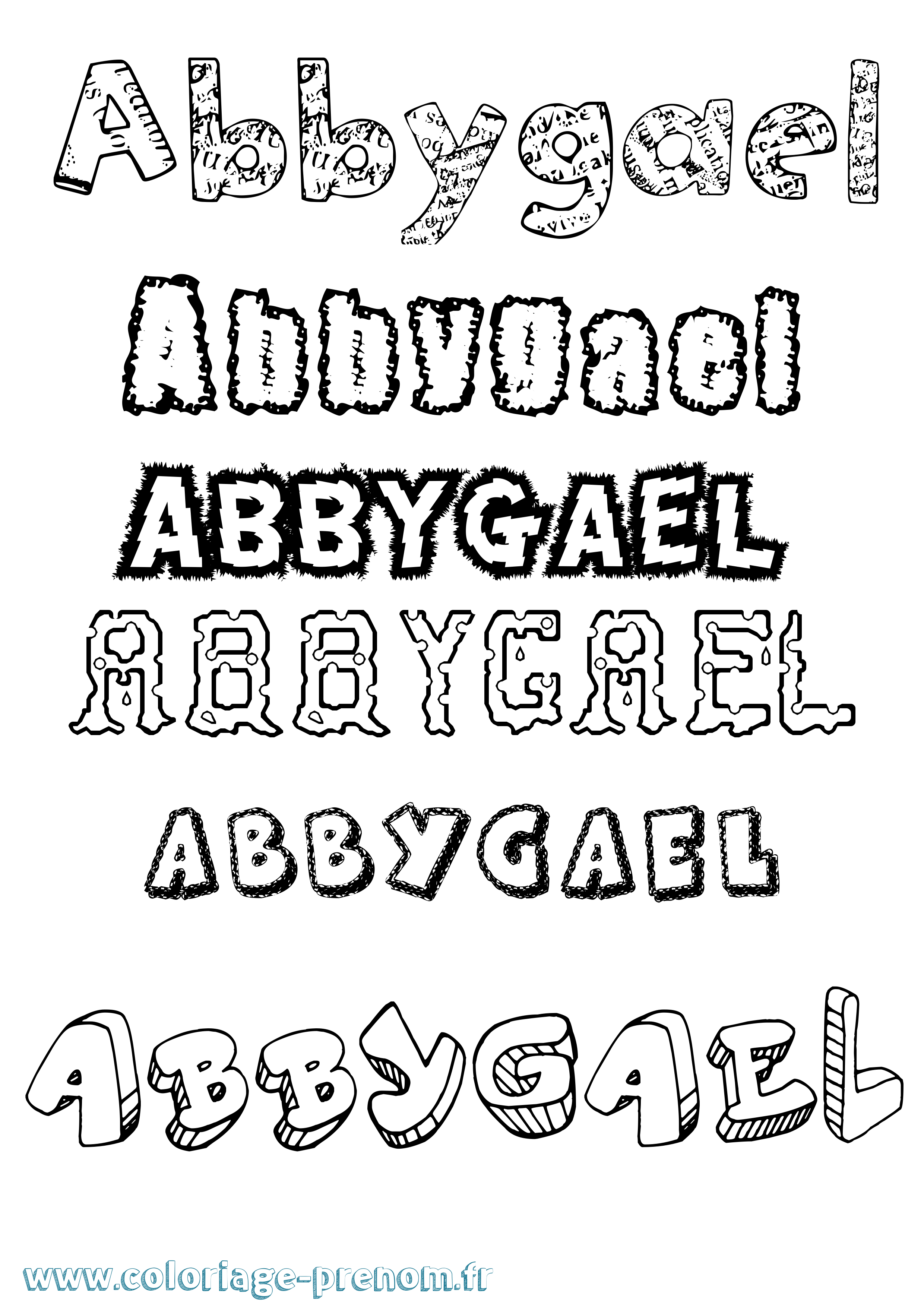 Coloriage prénom Abbygael Destructuré