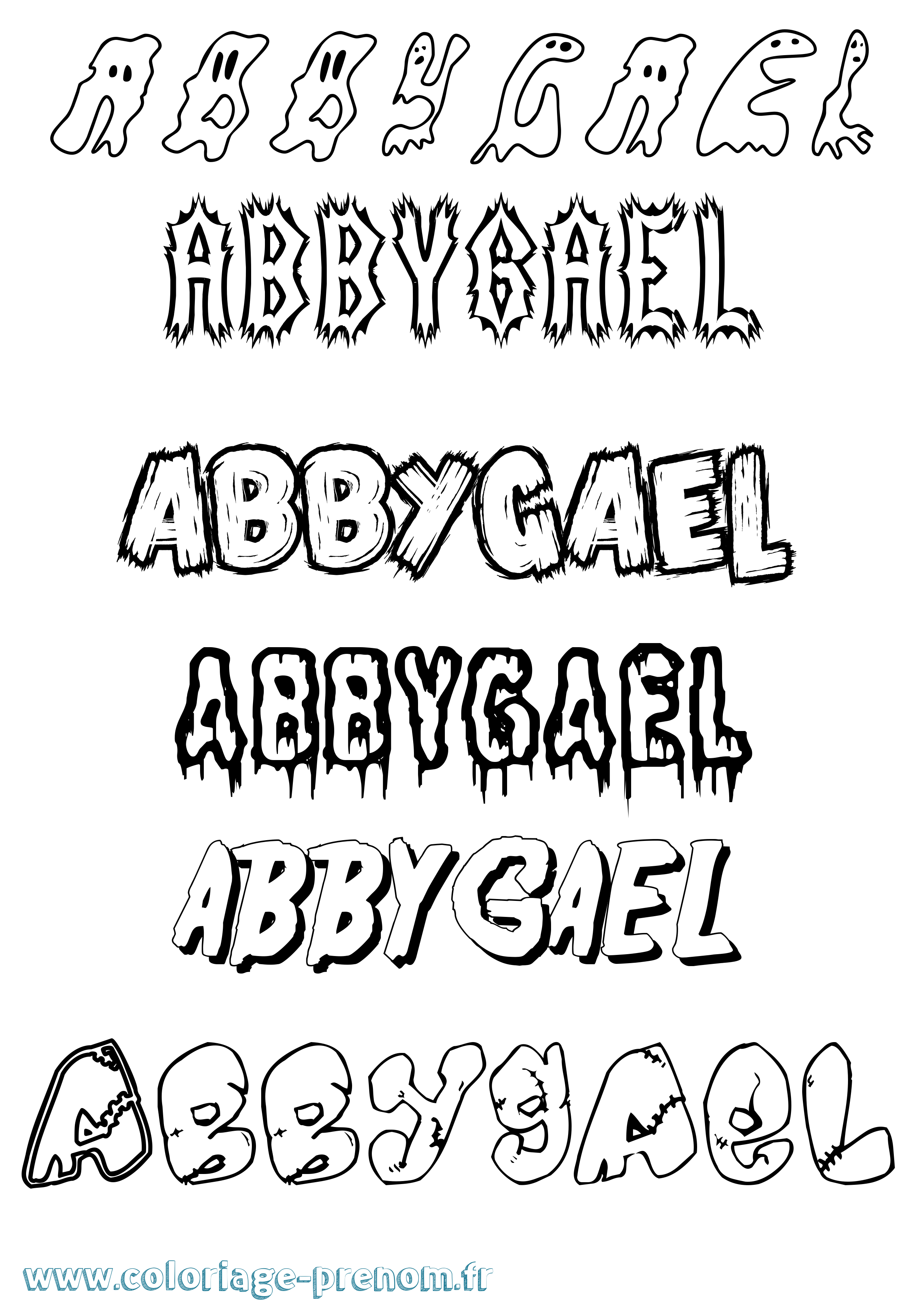 Coloriage prénom Abbygael Frisson