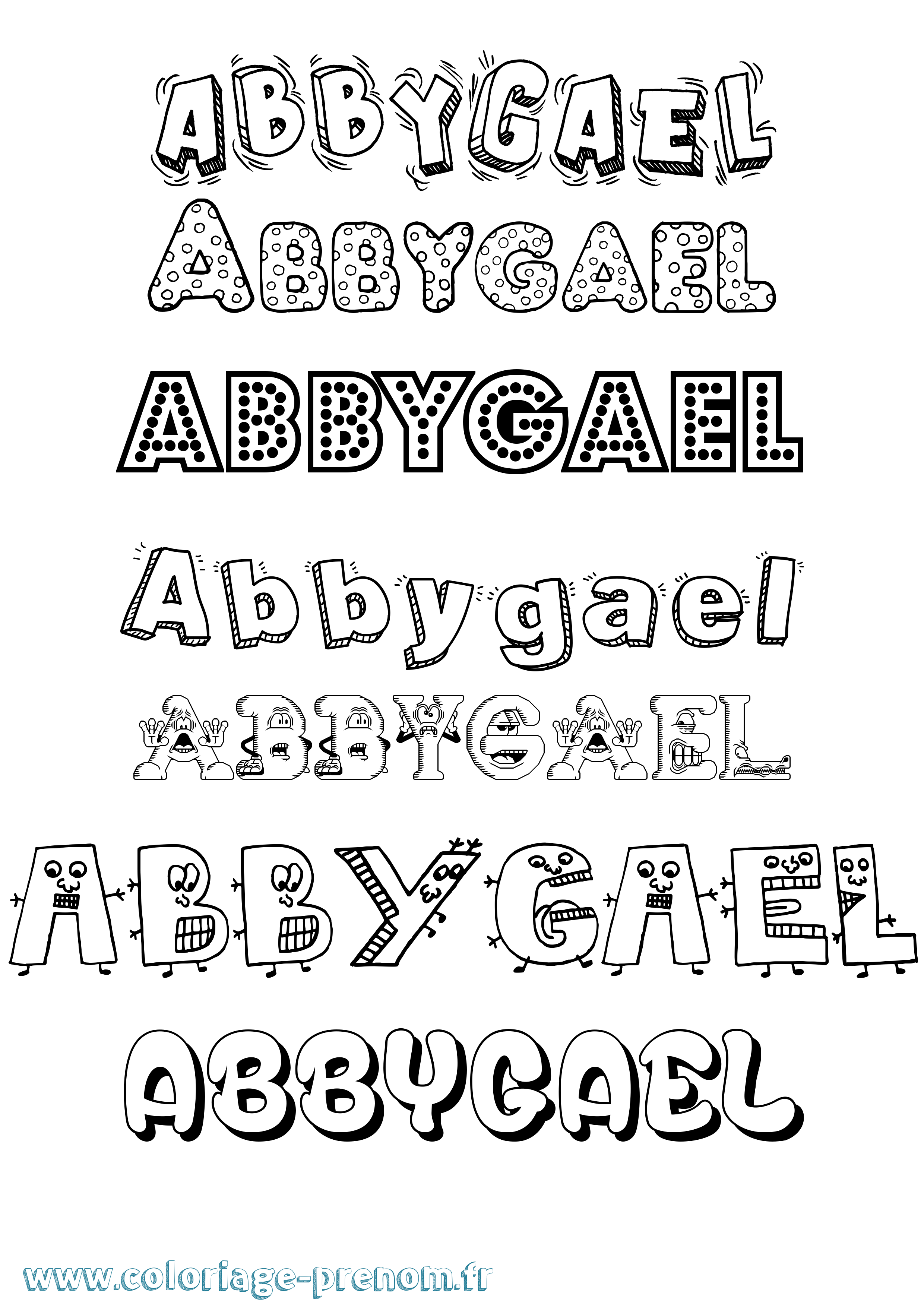 Coloriage prénom Abbygael Fun