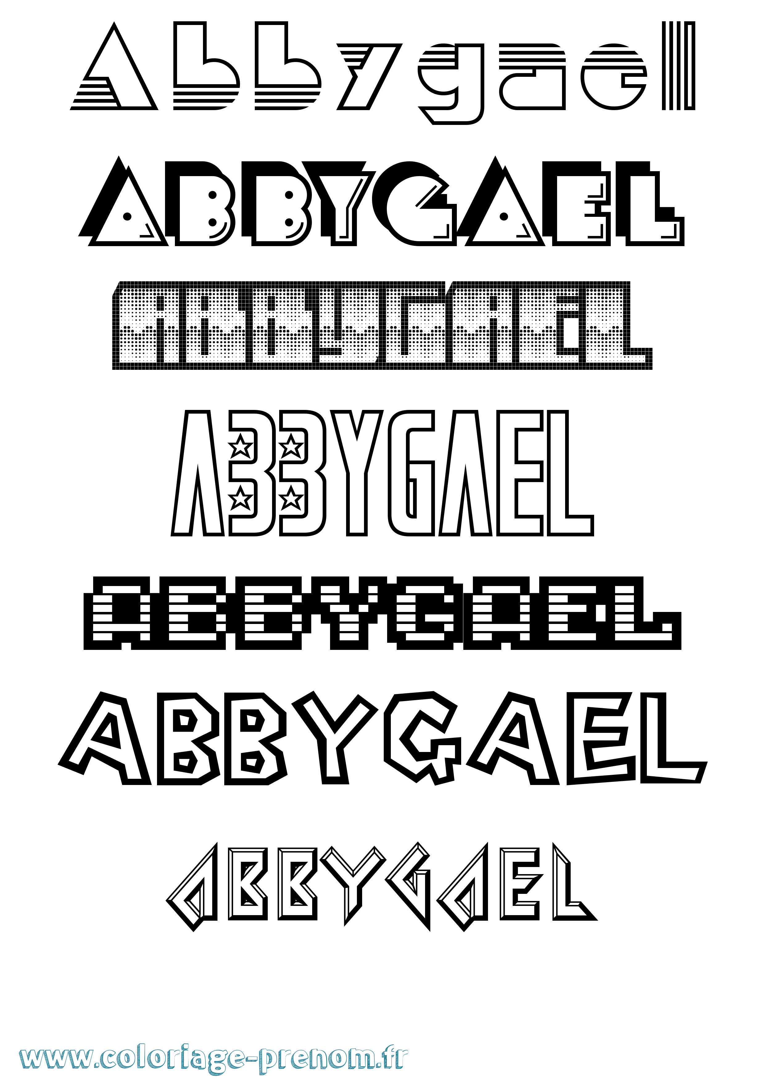 Coloriage prénom Abbygael Jeux Vidéos