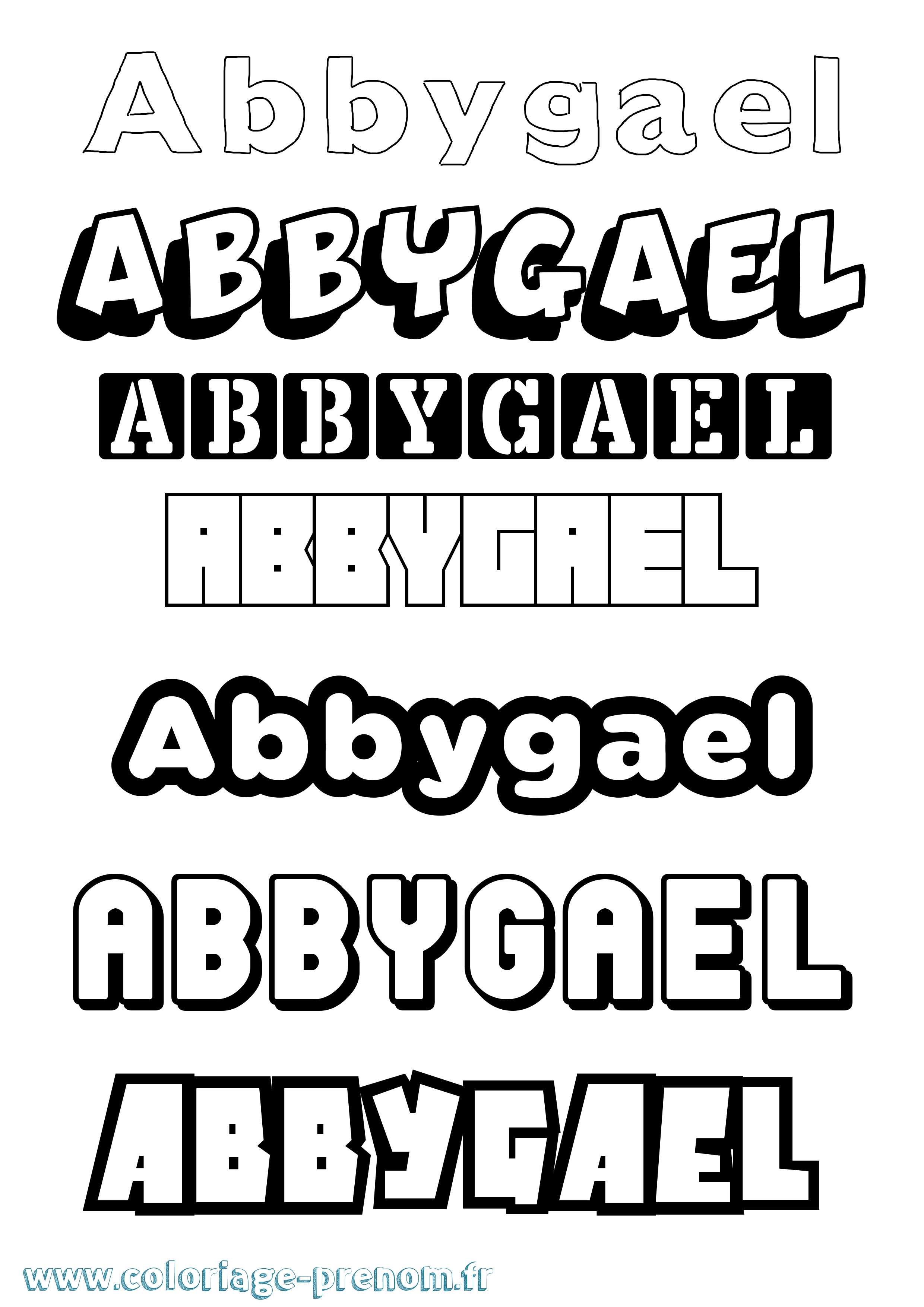 Coloriage prénom Abbygael Simple