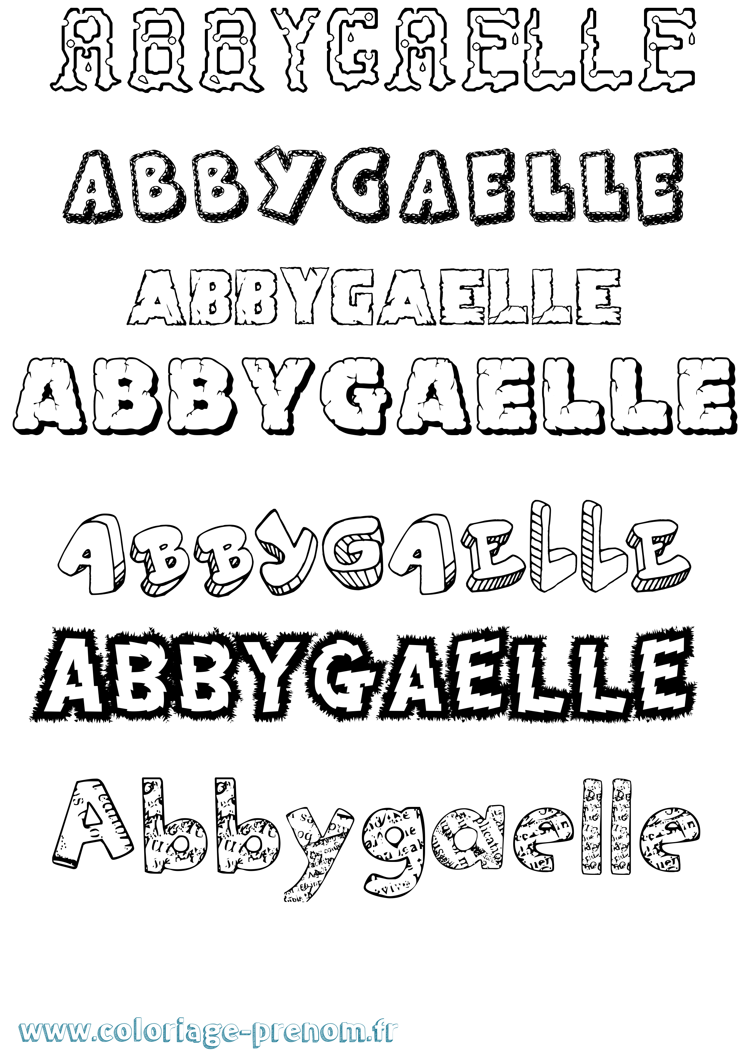 Coloriage prénom Abbygaelle Destructuré